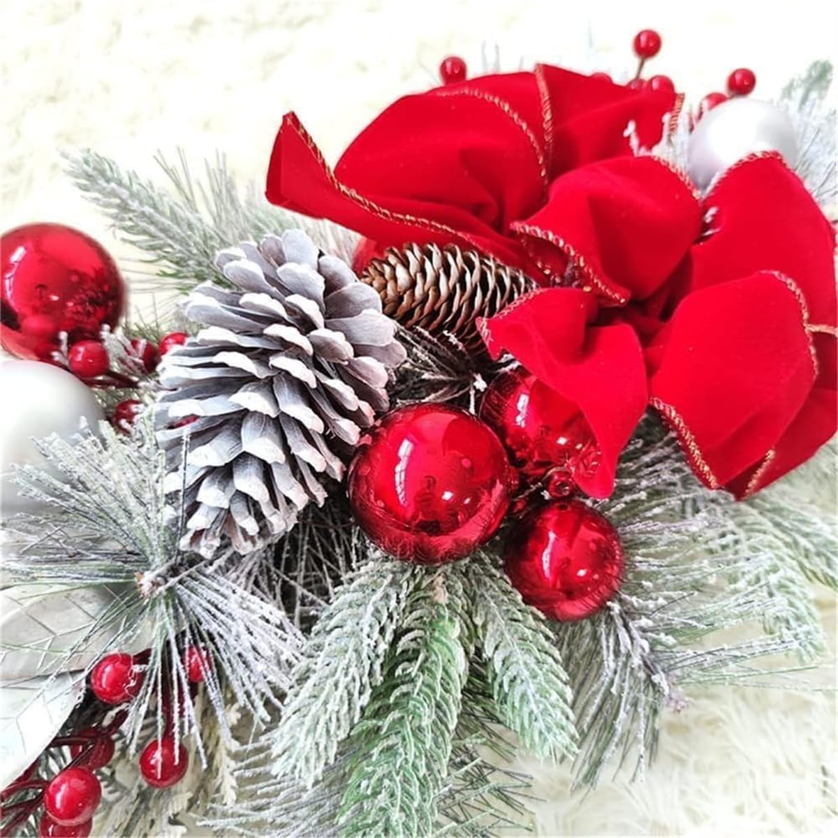Artificial Christmas Teardrop Swags Pre Lit Staircase Decoration