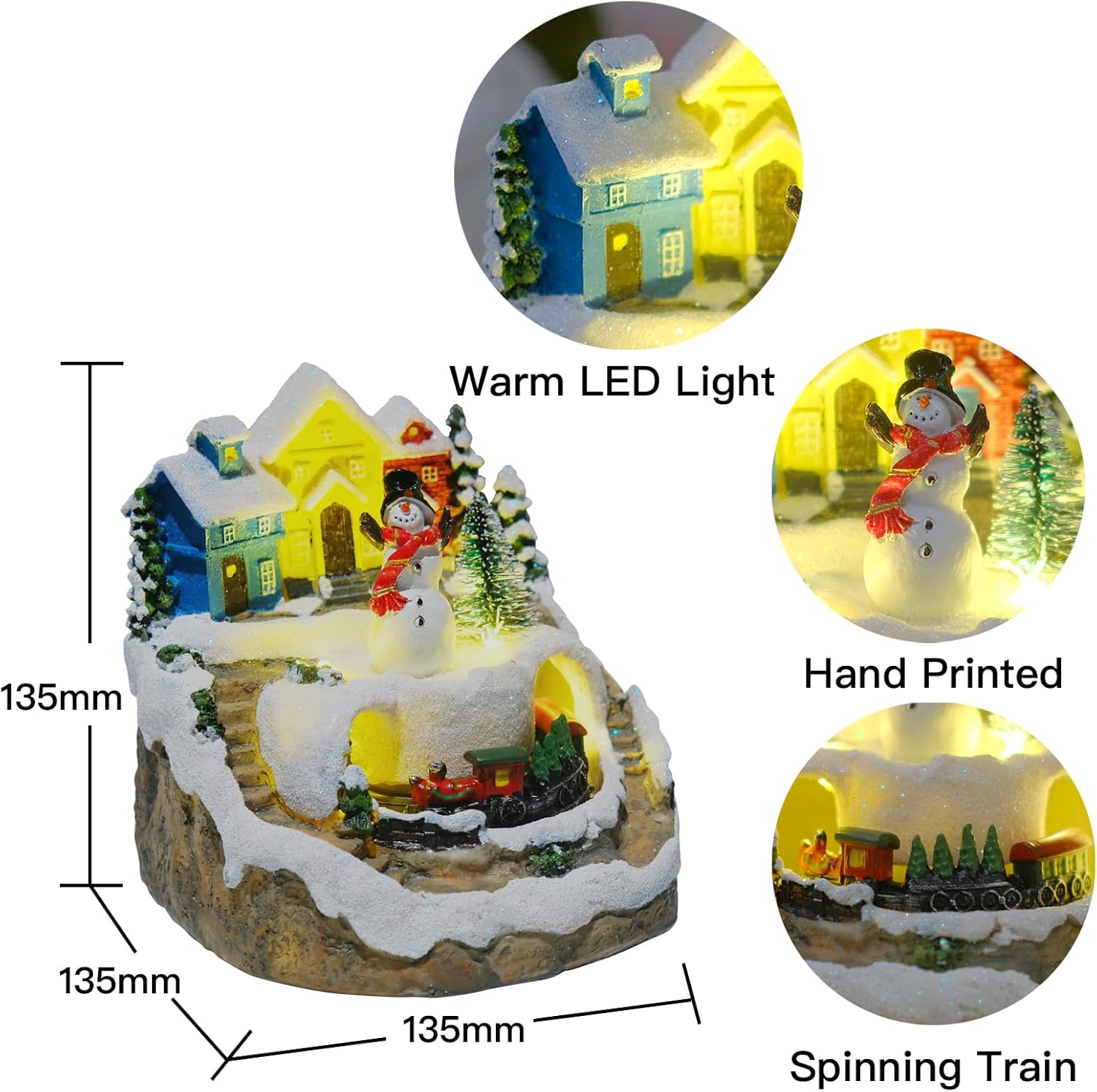 9 Animated Resin Christmas Village with LED Music