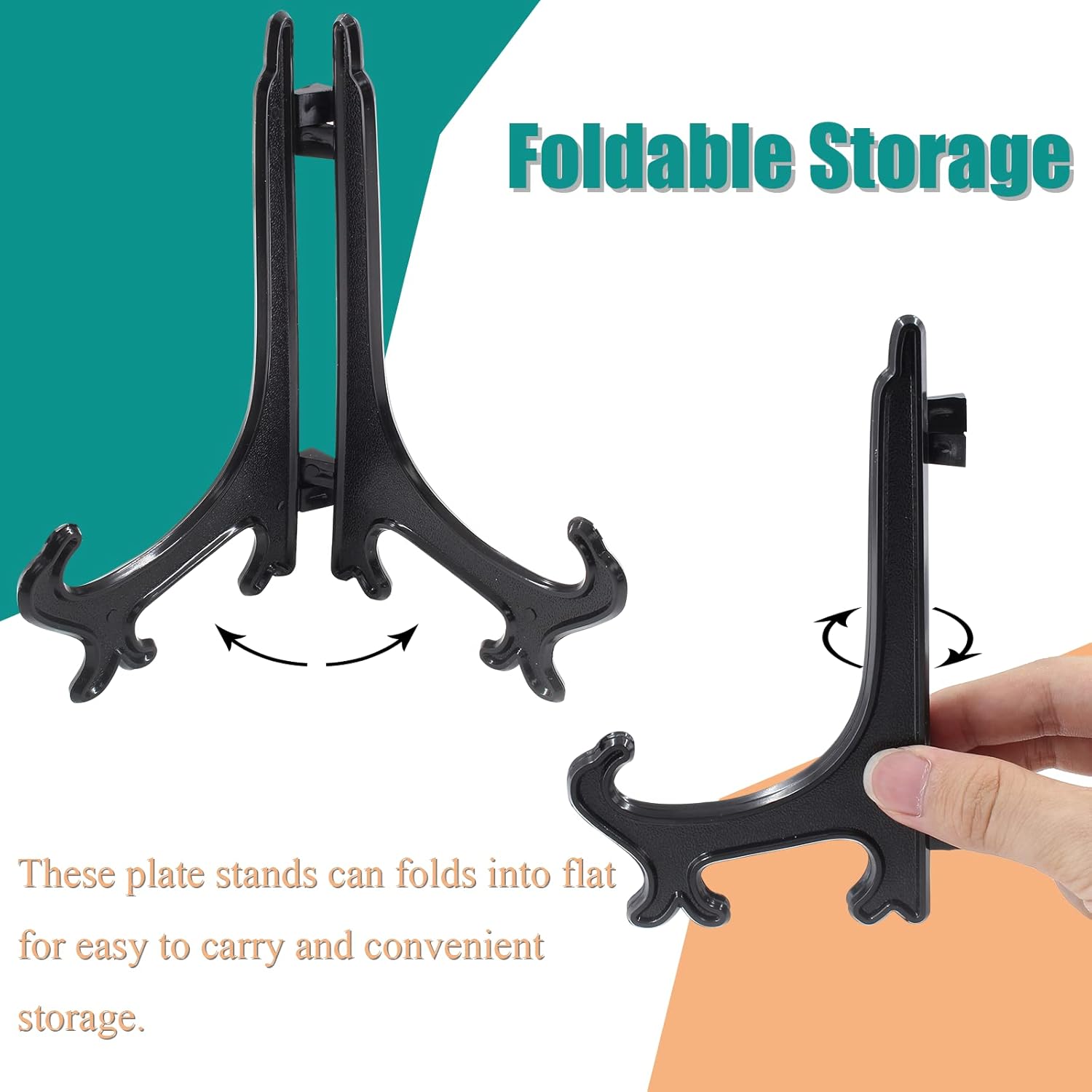 Zorfeter 30 Pcs 3 Inch Black Mini Easel Card Stands