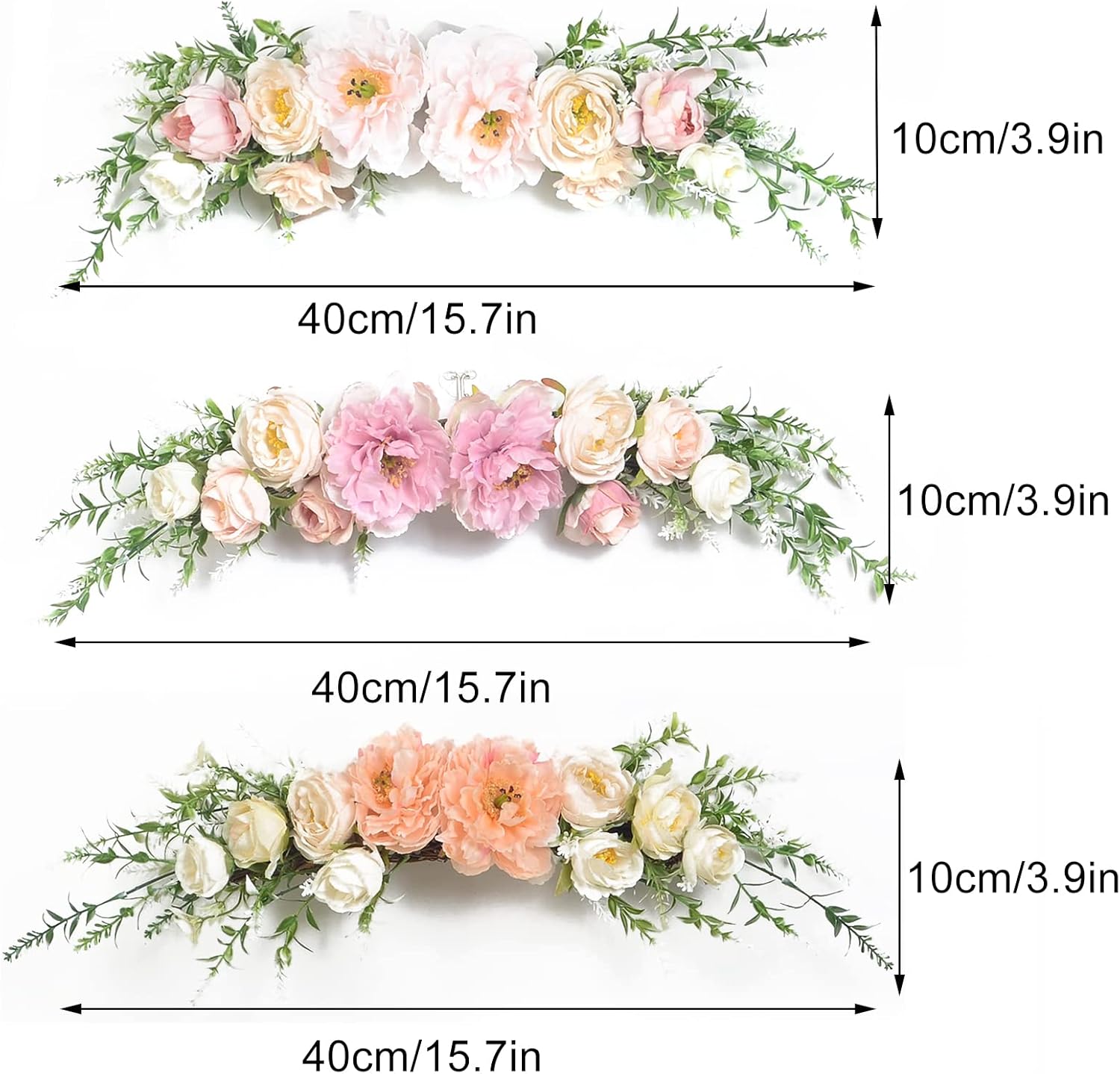Artificial Peony Flower Swag 157 Inch Wedding Decor