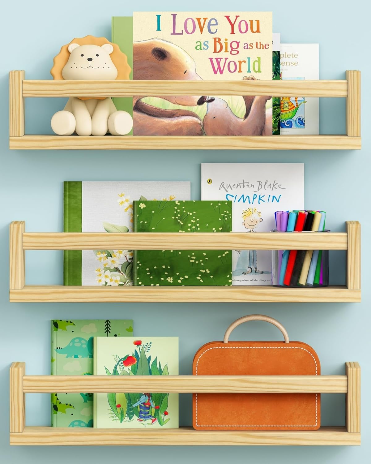 Harwaya Floating Book Shelves for Wall Set of 3
