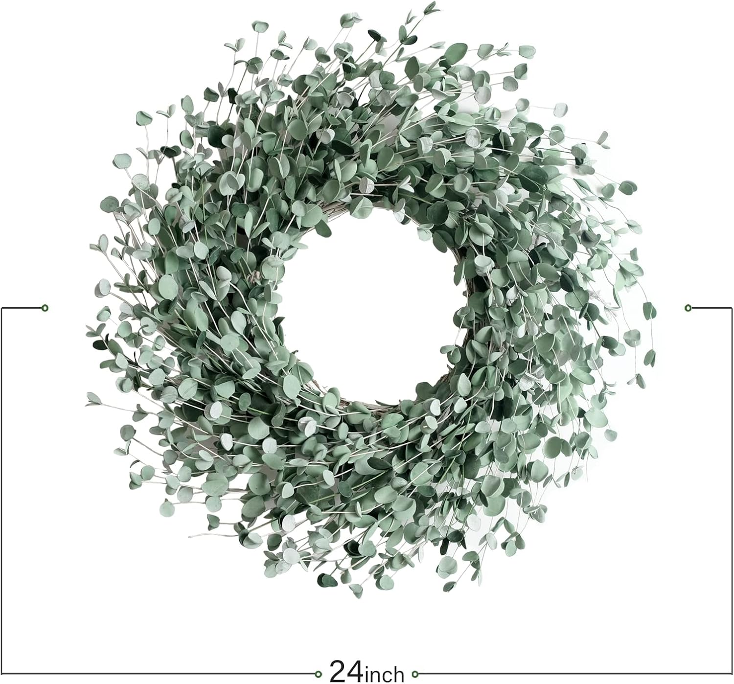 24 Inch Boxwood Wreath for Front Door Decor