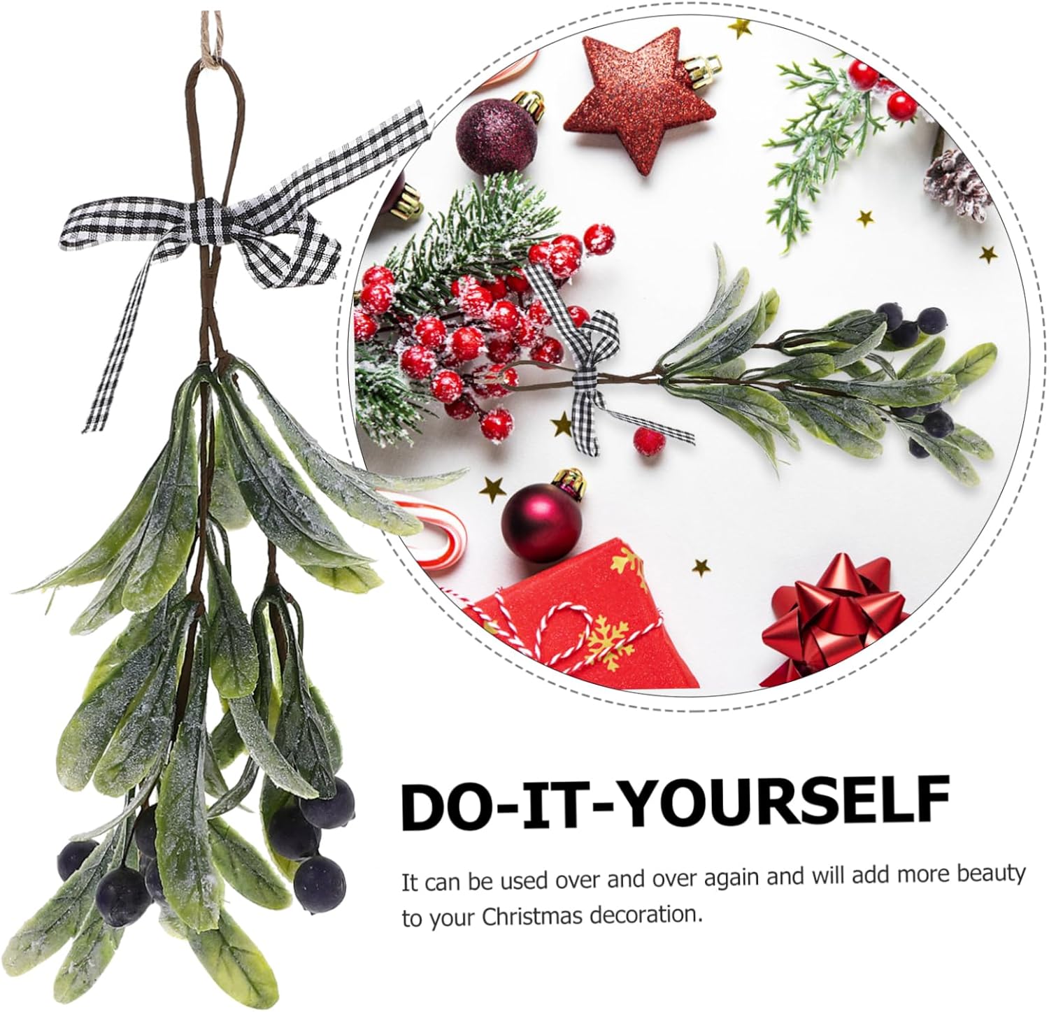 Artificial Christmas Branch with Berries Teardrop Swag Decor