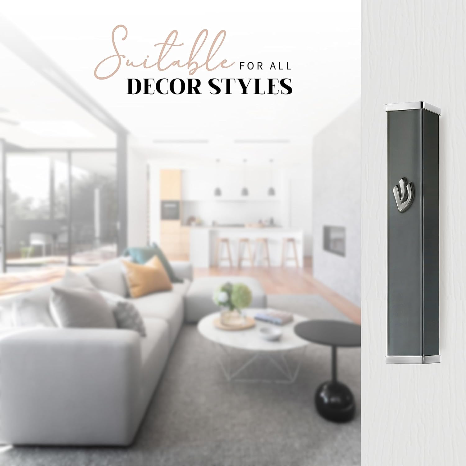 SURI Self-Stick Mezuzah with Scroll for Door