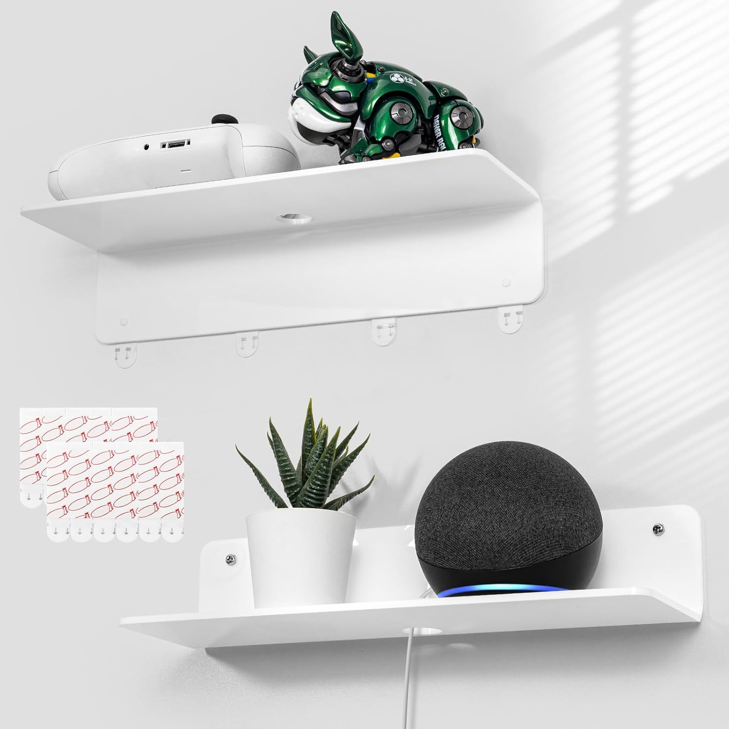 OAPRIRE White Acrylic Floating Shelves Set of 2