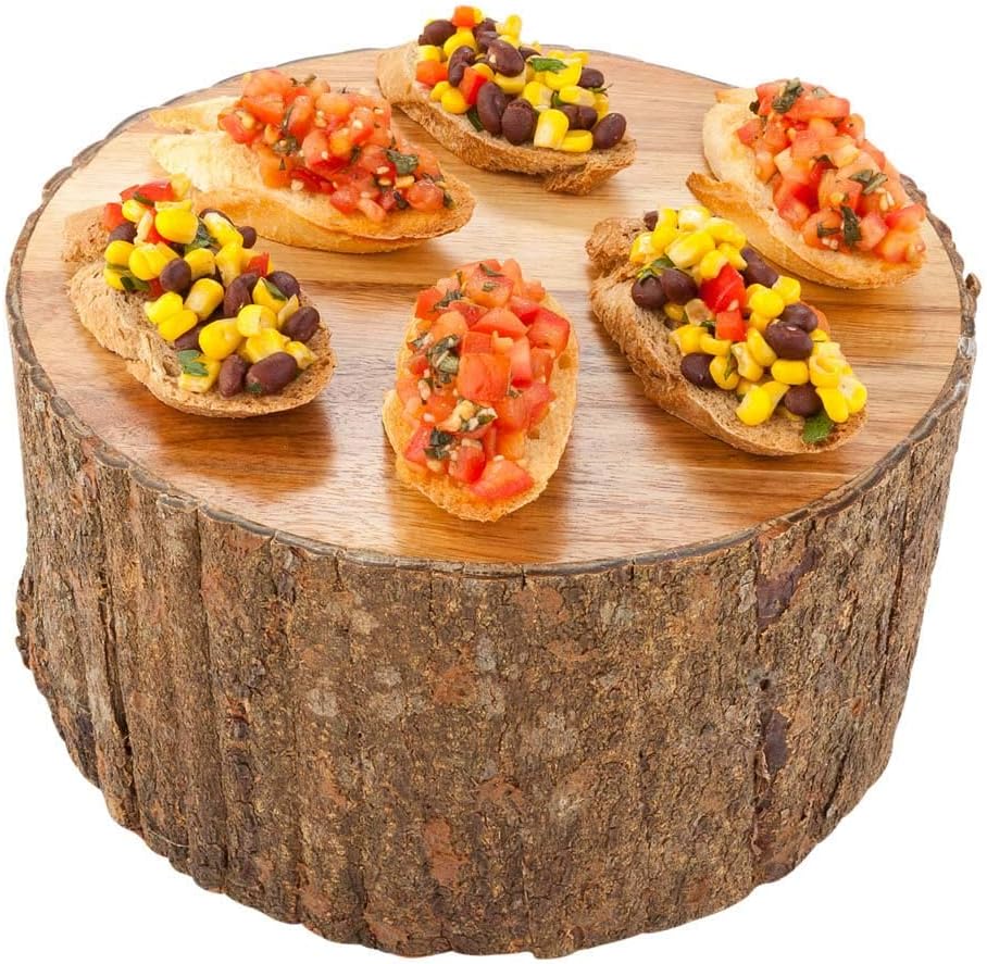 Restaurantware 10x5 Inch Rustic Wood Riser Stand