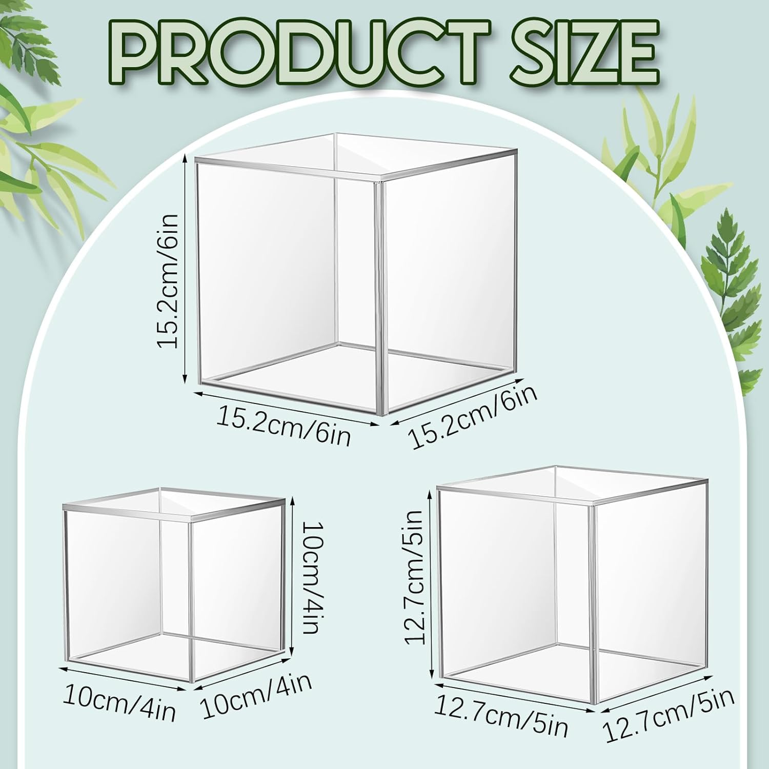 Kigley 6 Pcs Acrylic Display Boxes for Food and Jewelry