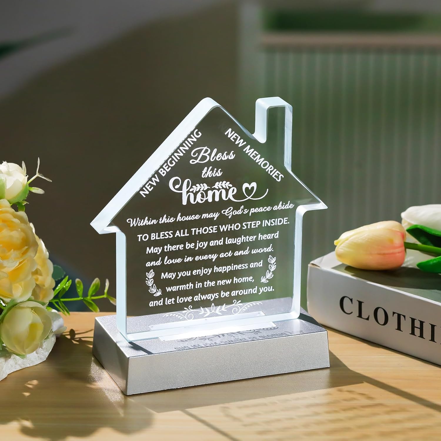 Movdyka Housewarming Crystal Keepsake with LED Light