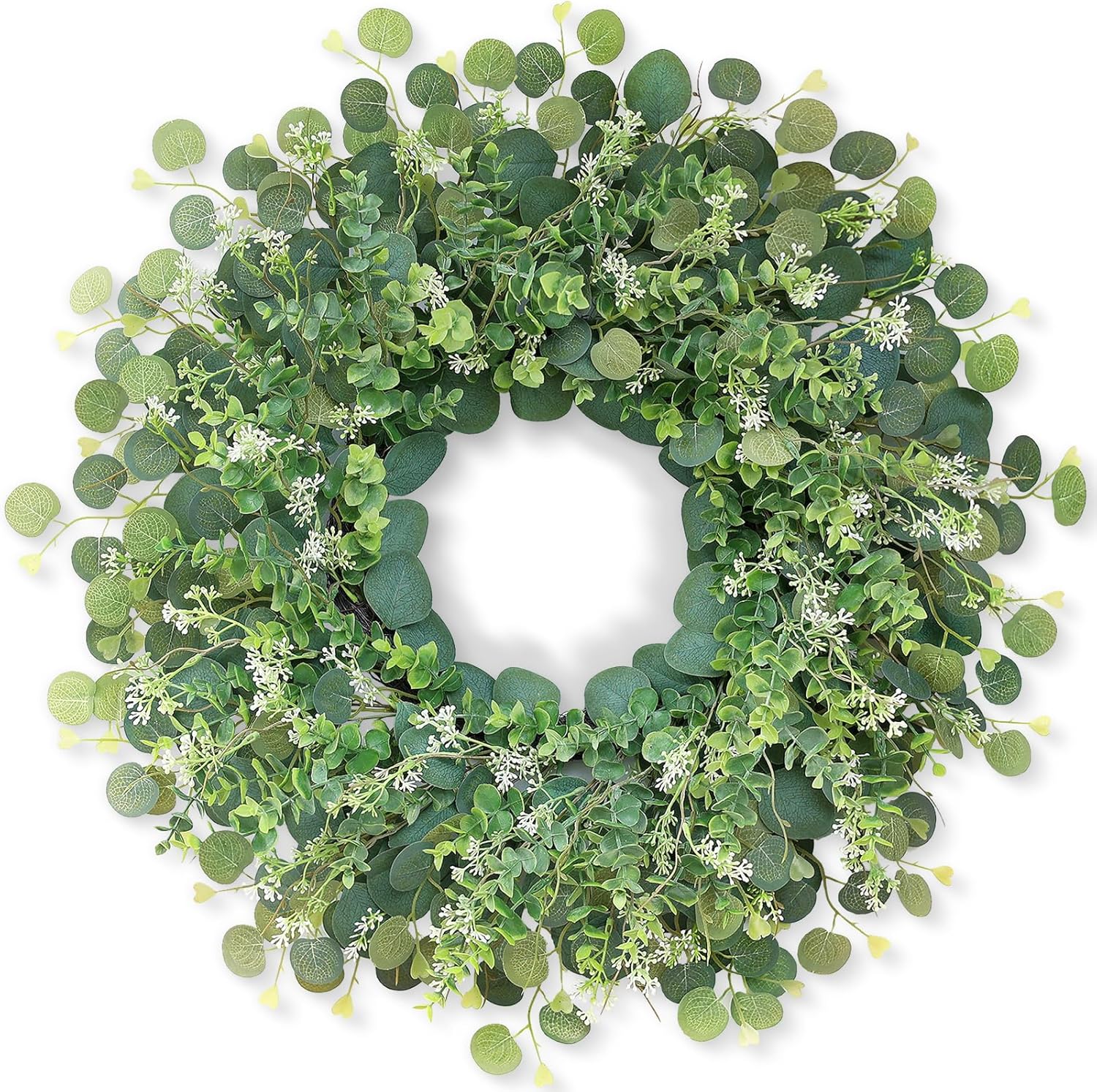 26 Inch Artificial Eucalyptus Wreath for Front Door and Porch