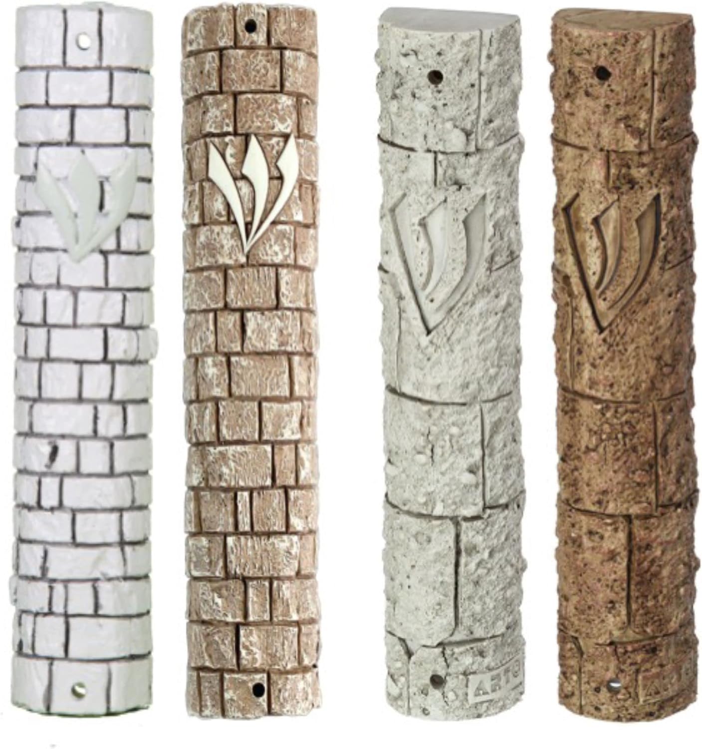 AS Mezuzot White Brick Mezuzah Case 7 Inches
