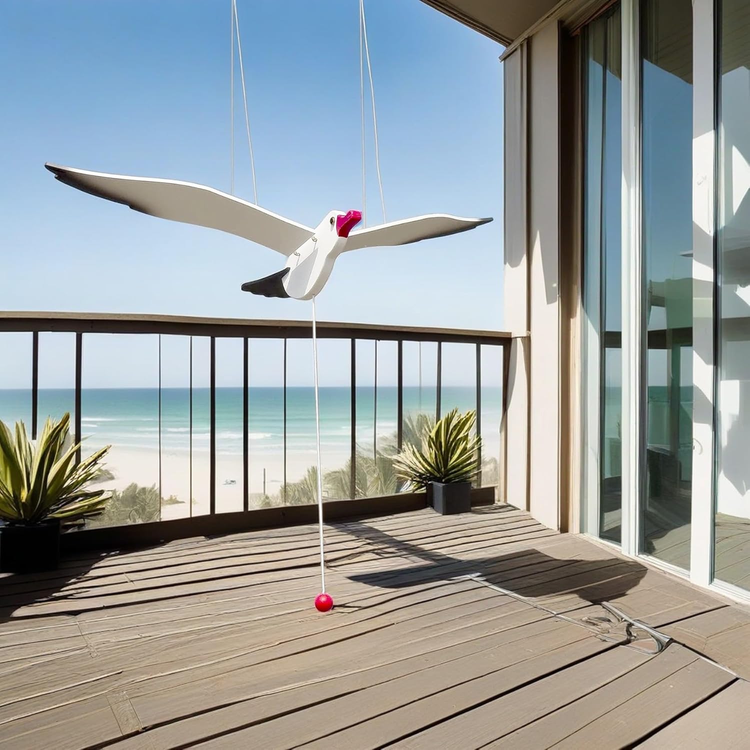 Wooden Seagull Mobile Nautical Decor 14 Inch