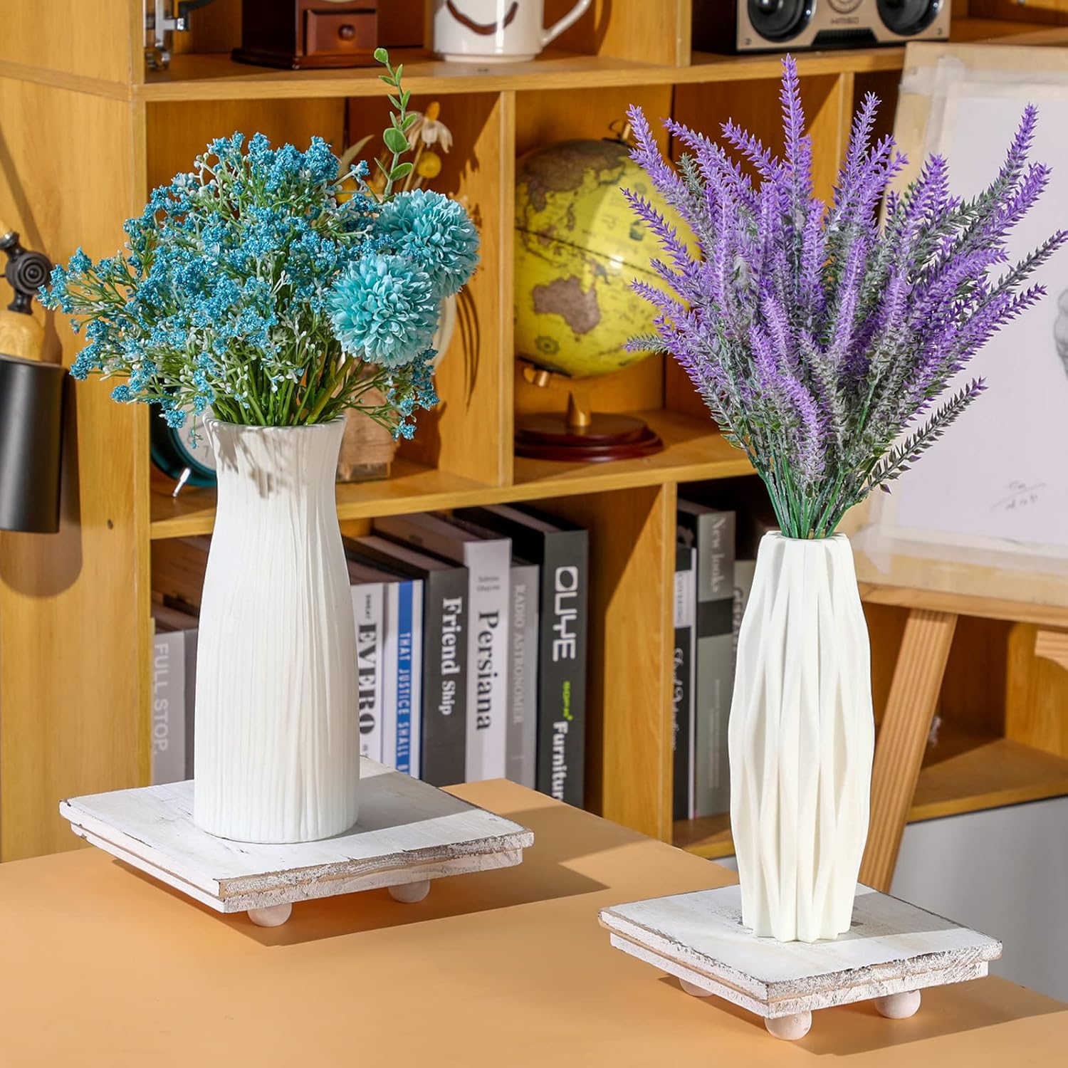Thyle 3Pcs Square Wooden Tiered Display Riser Stands