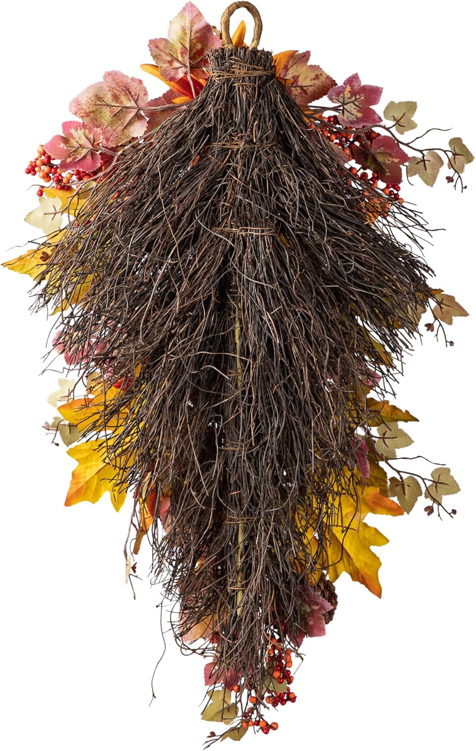 Glitzhome Artificial Fall Teardrop Wall Swag Wreath