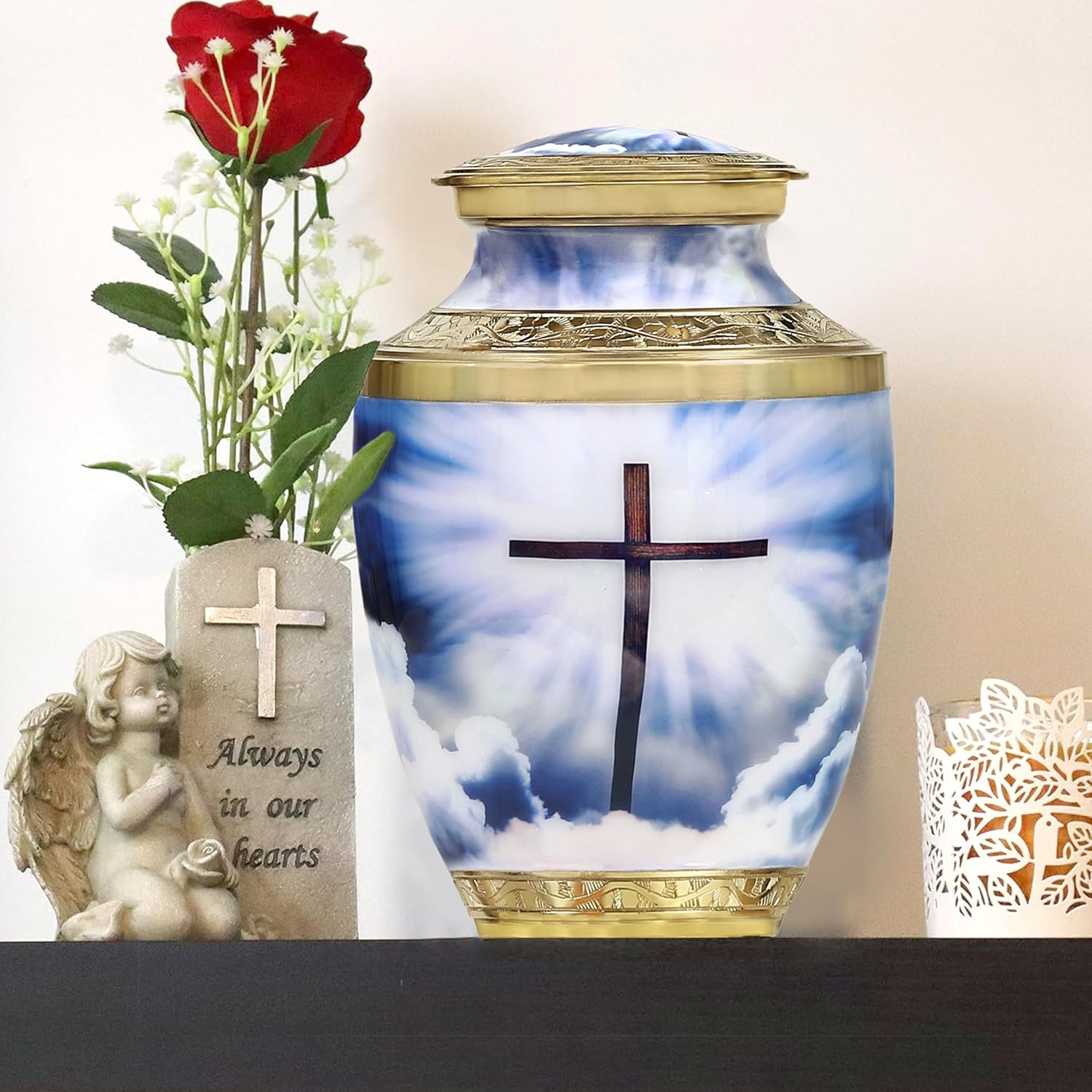 Heavenly Cross Cremation Urn for Human Ashes