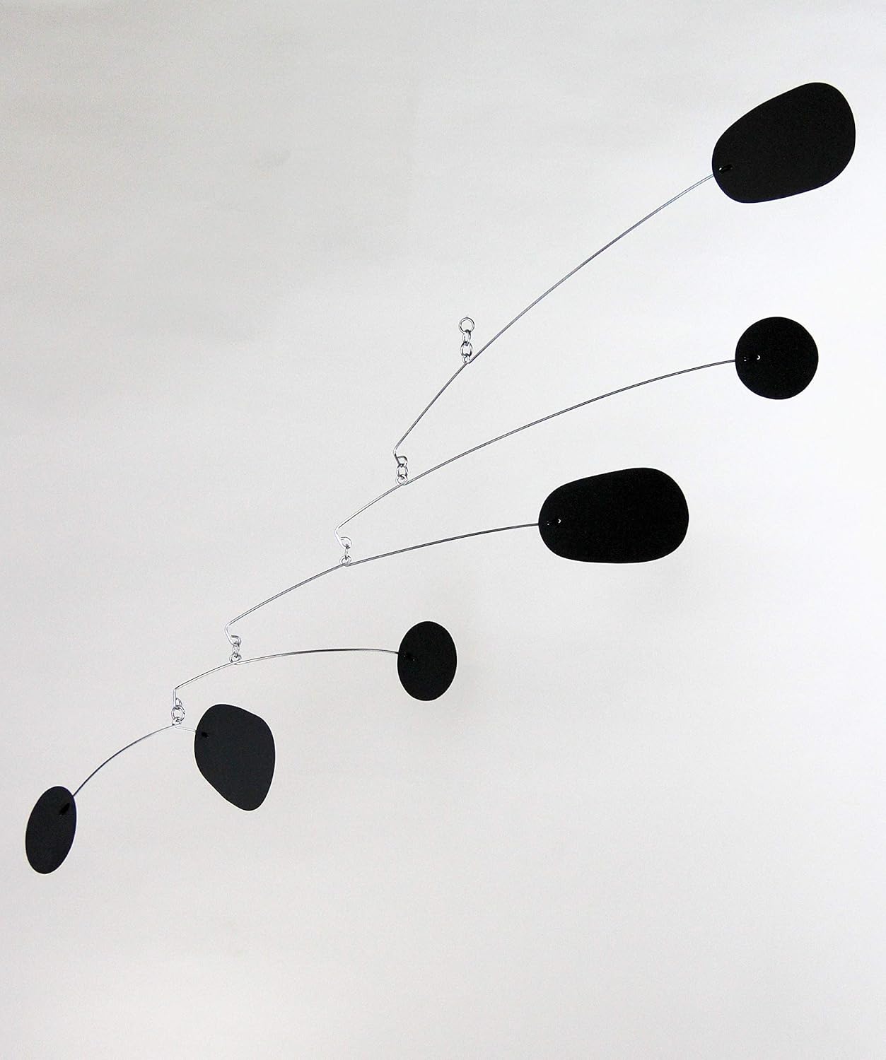 Handmade Black Metal Mobile with Hanging Filament