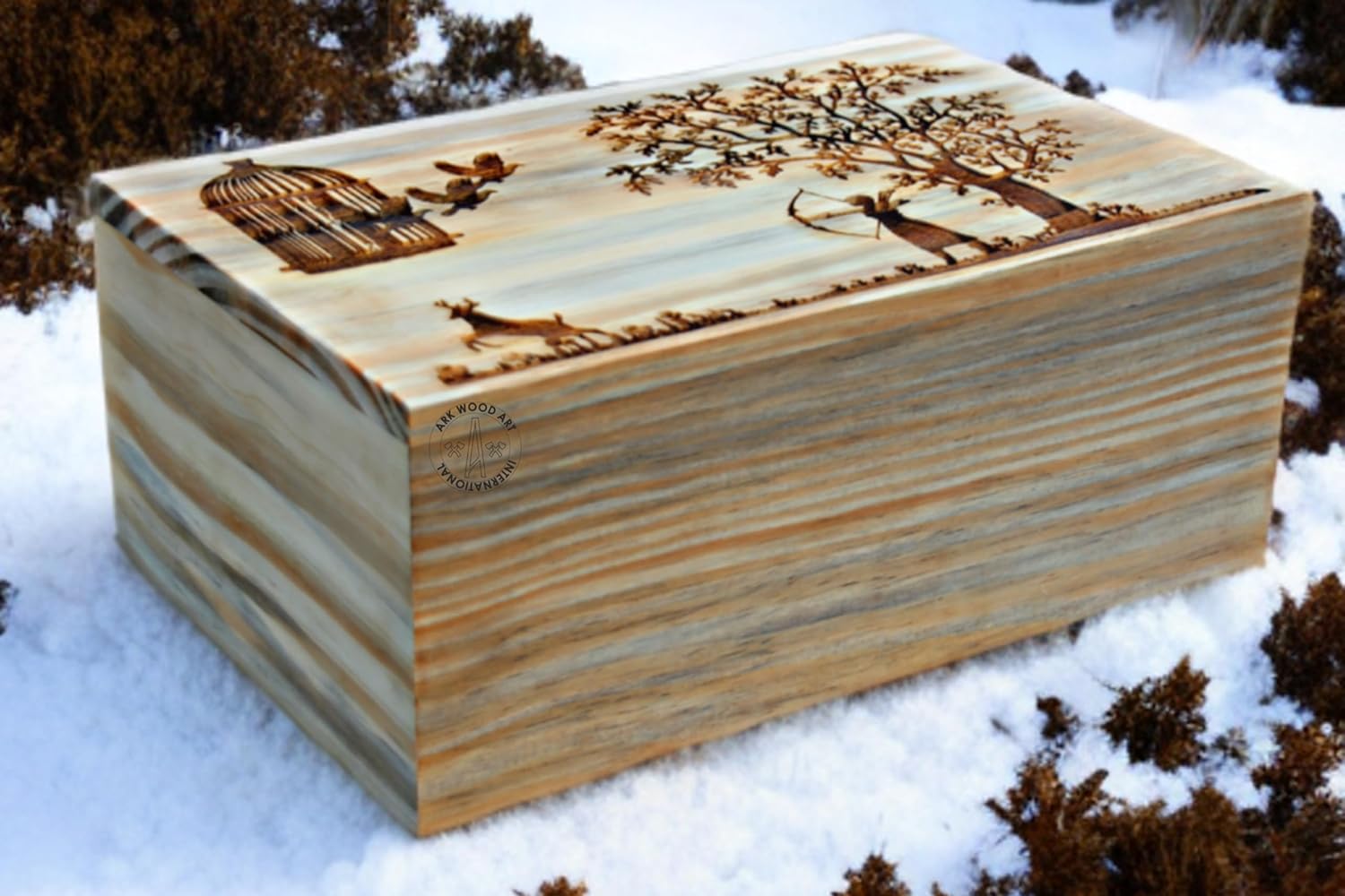 Life of Tree Urn for Human Ashes Handmade Wood