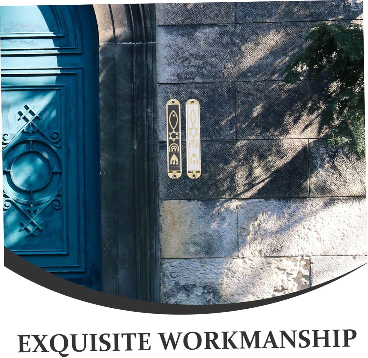 PRETYZOOM 2pcs Metal Mezuzah Door Decor Wall Art