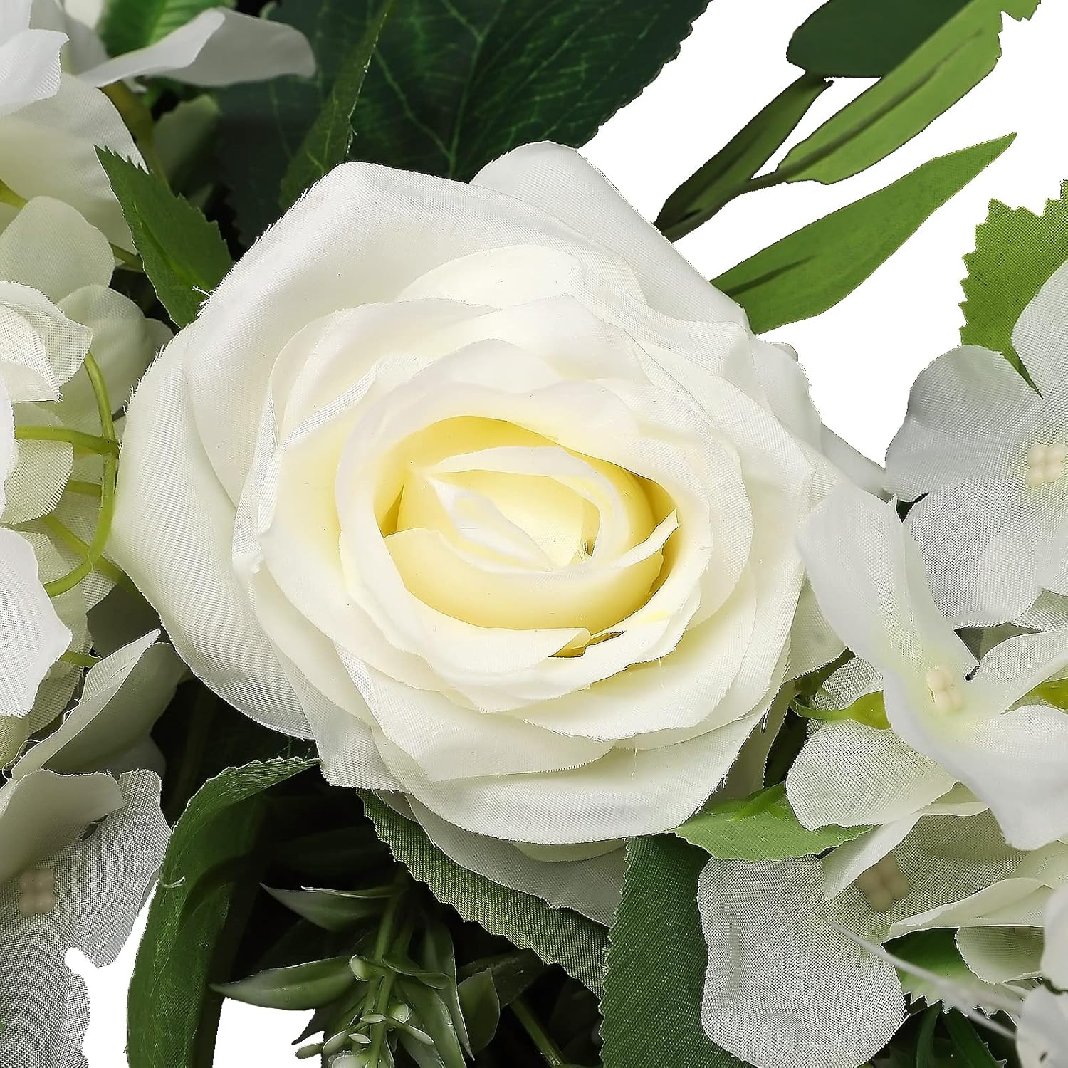 256 Inch Artificial Rose Flower Swag with Green Leaves
