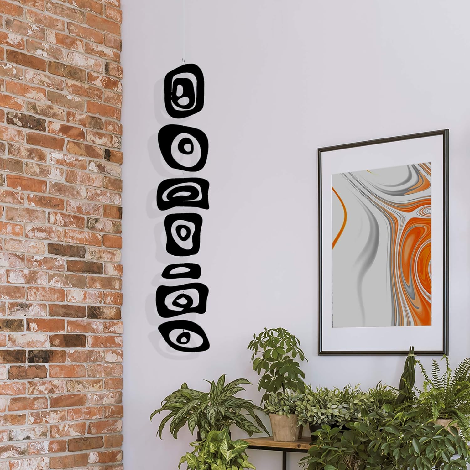 Black Retro-A-GoGo Hanging Art Mobile 9x48