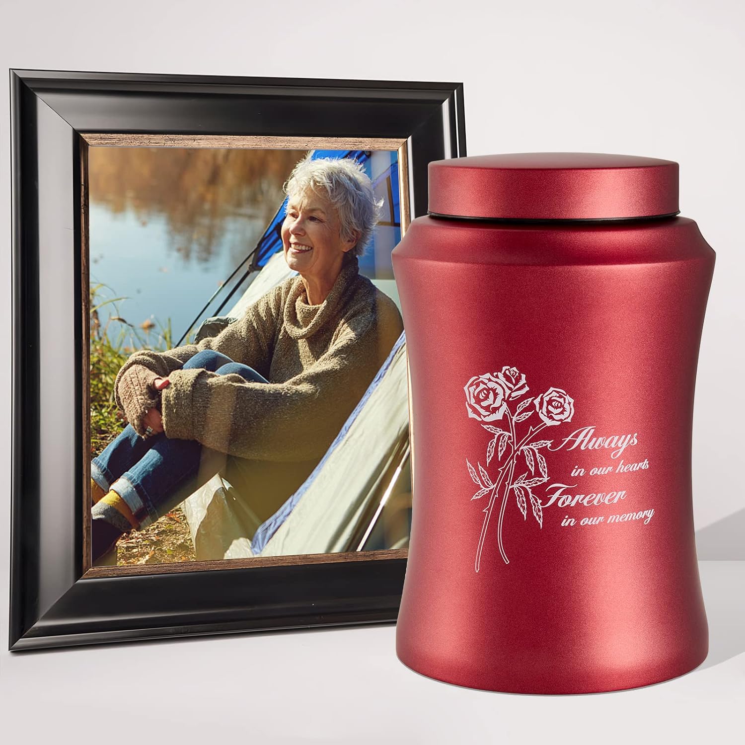 Red Rose Decorative Urns for Human Ashes 96x63 Inch