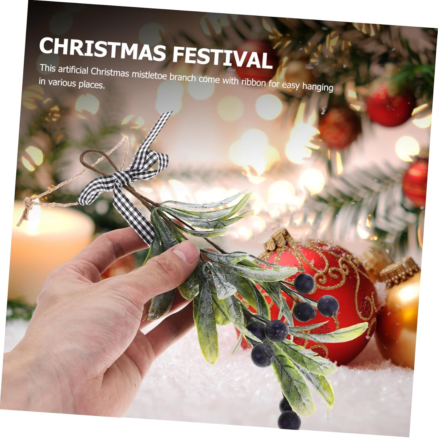 Artificial Christmas Branch with Berries Teardrop Swag Decor
