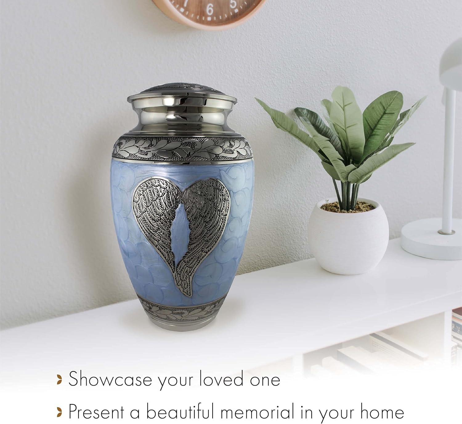 Extra Large Blue Angel Cremation Urn for Adult Male