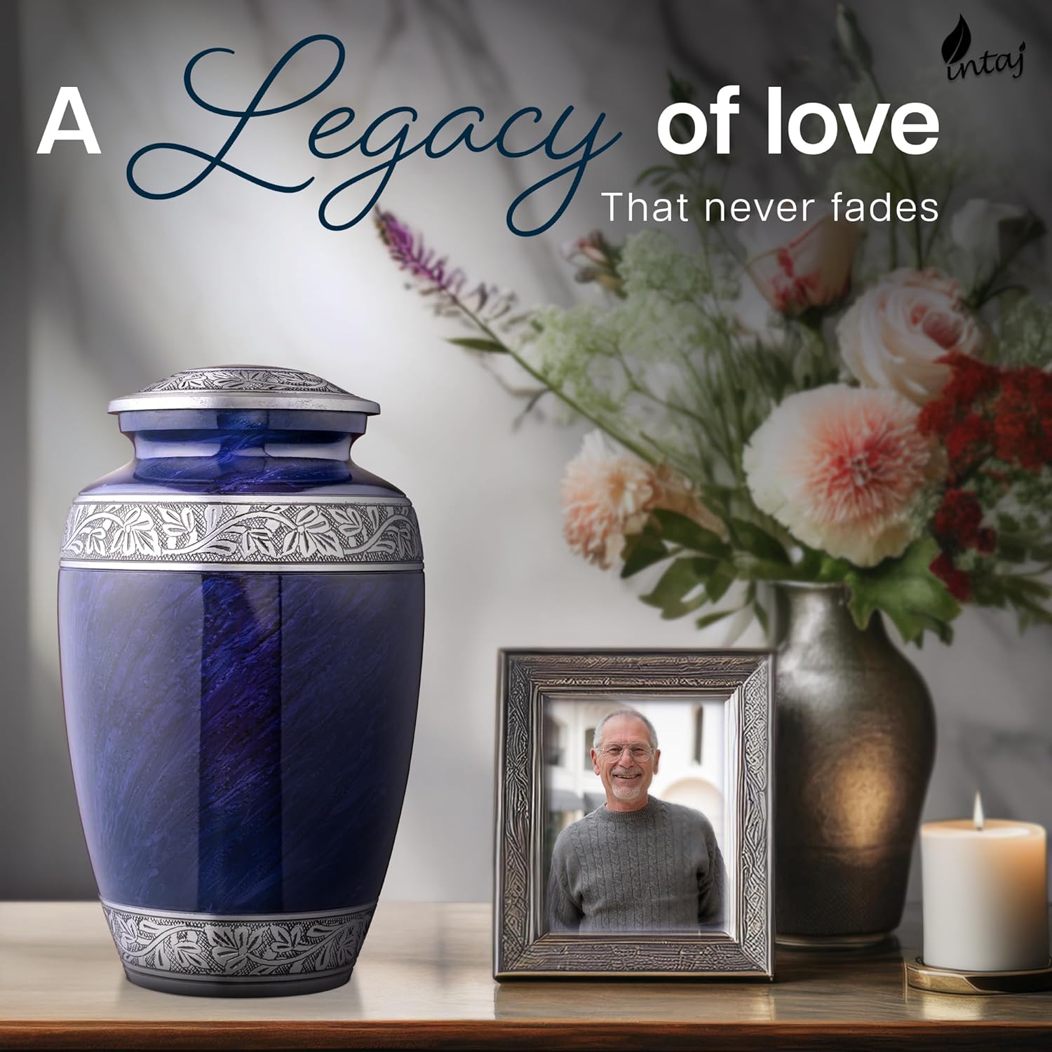 INTAJ Cloud Purple Aluminum Cremation Urn for Adult Ashes