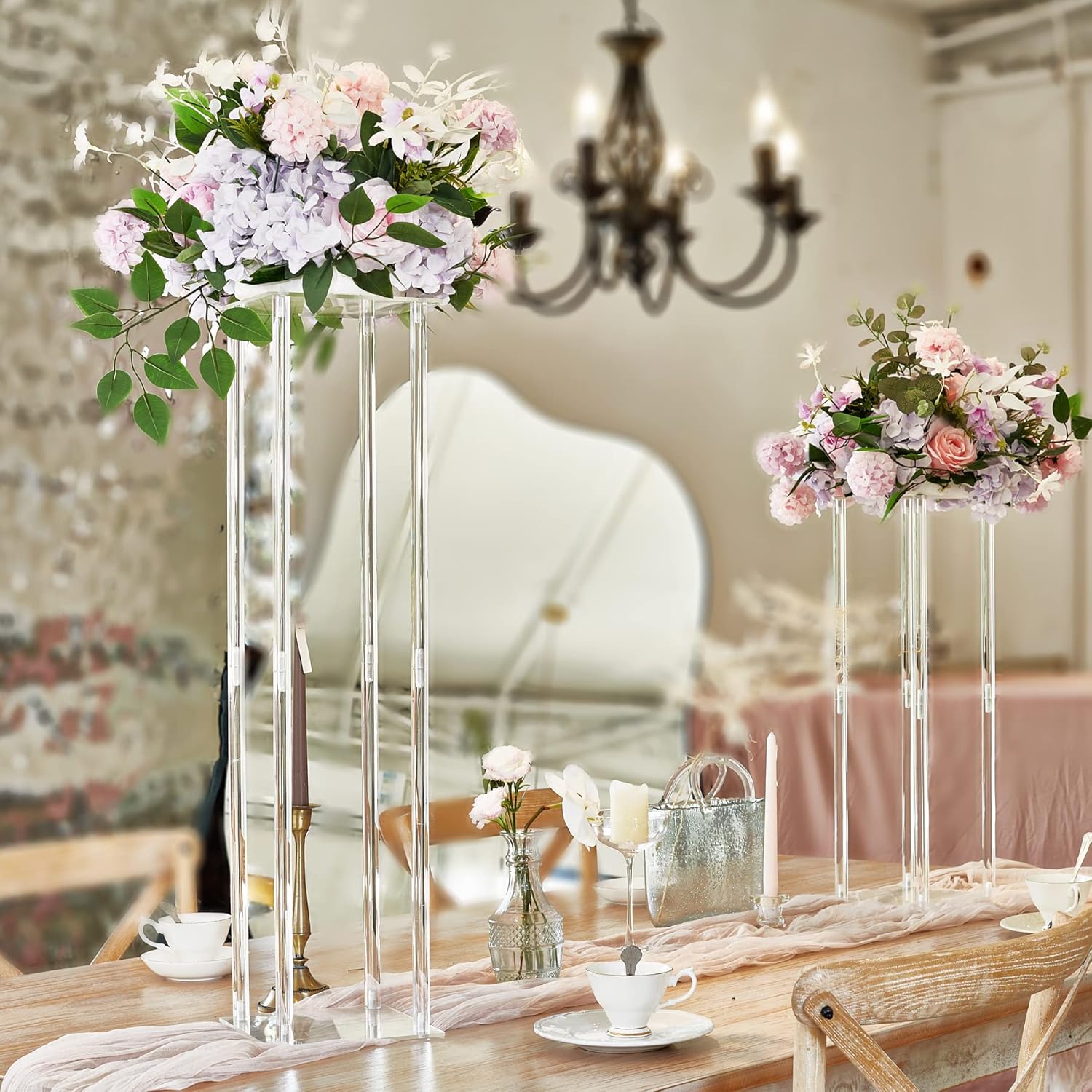 LANLONG 2 Pcs Acrylic Vase Wedding Centerpieces
