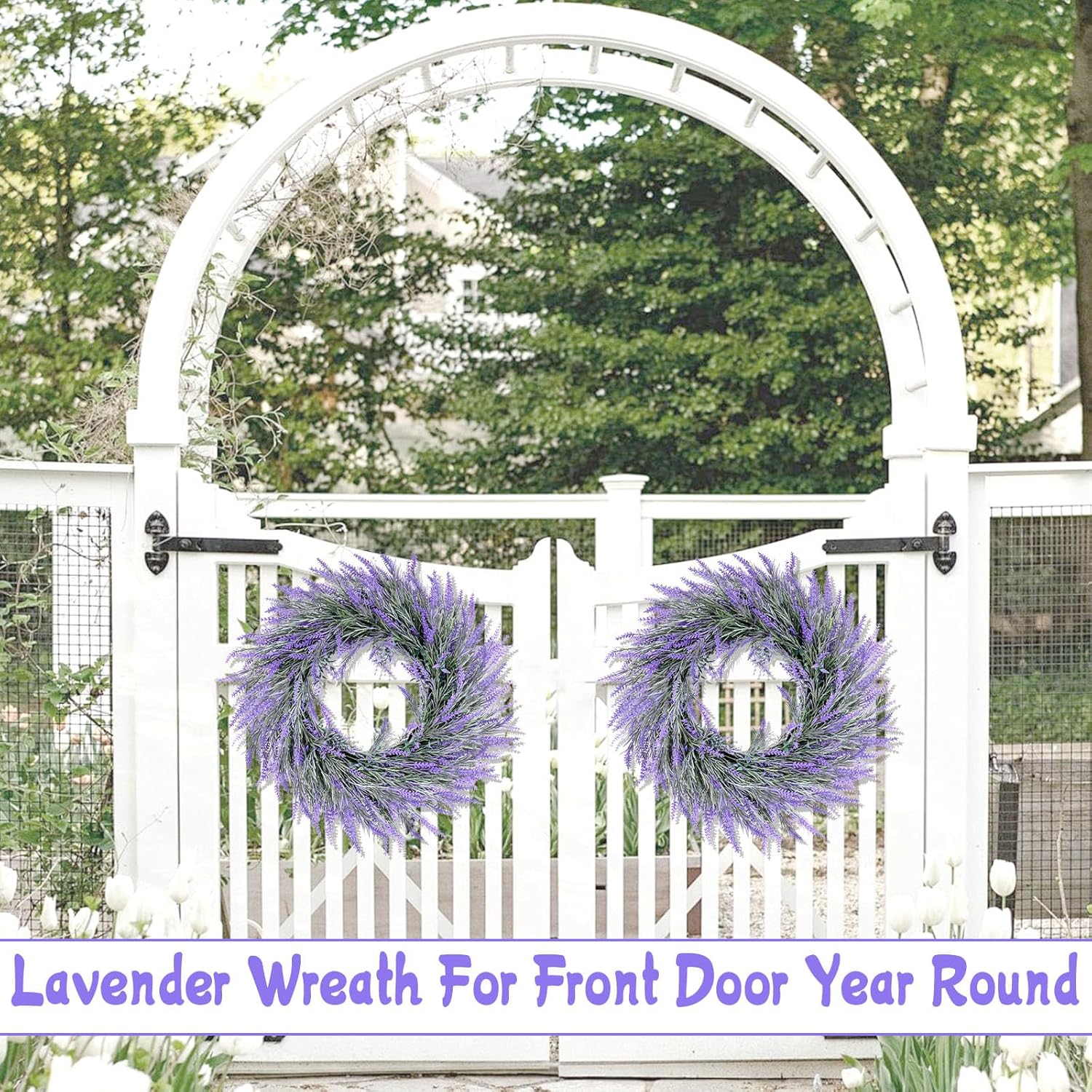 Summer Lavender Door Wreath 20 Inch Front Decor