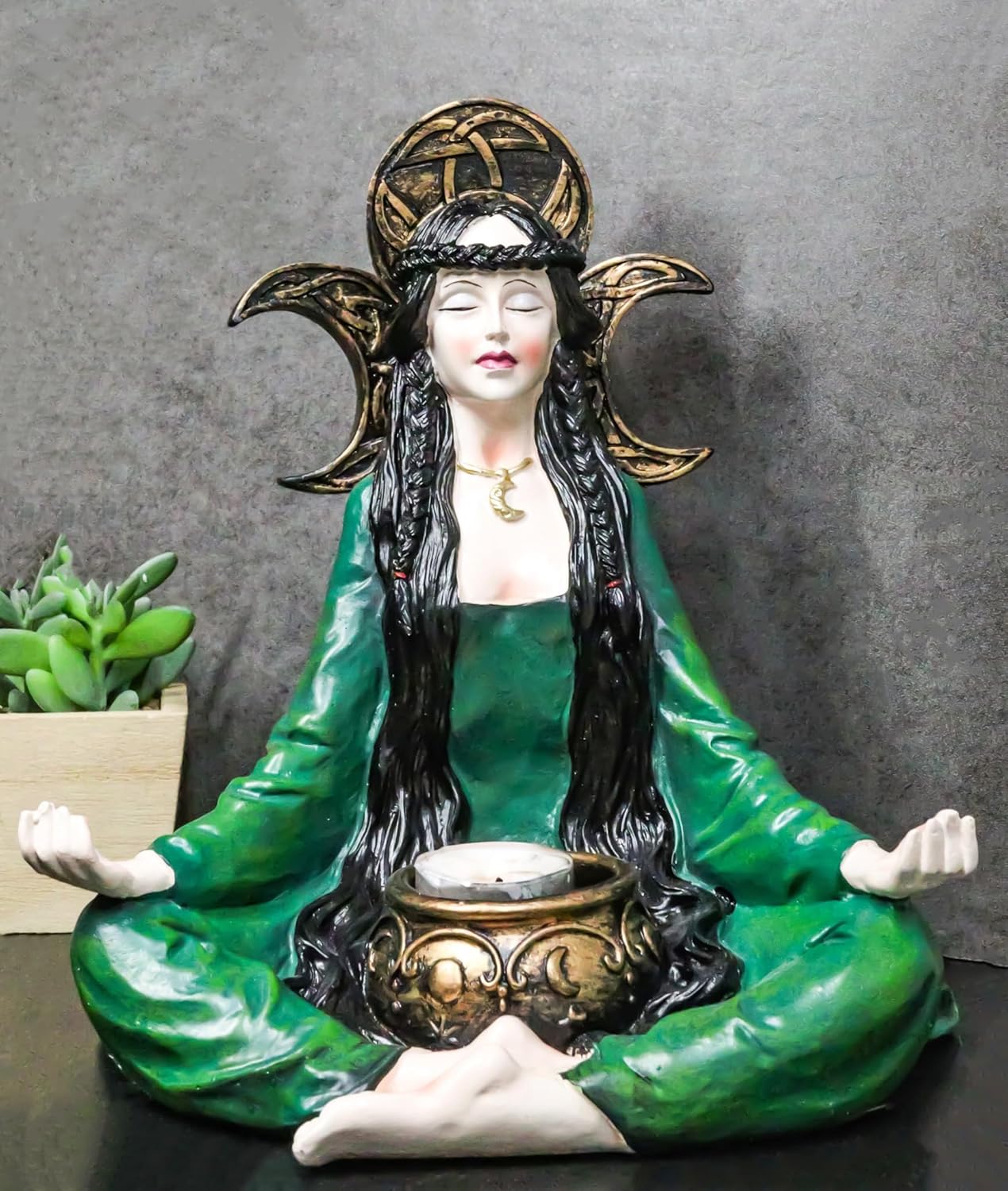 Ebros Gift Wicca Grand High Witch Votive Candle Holder