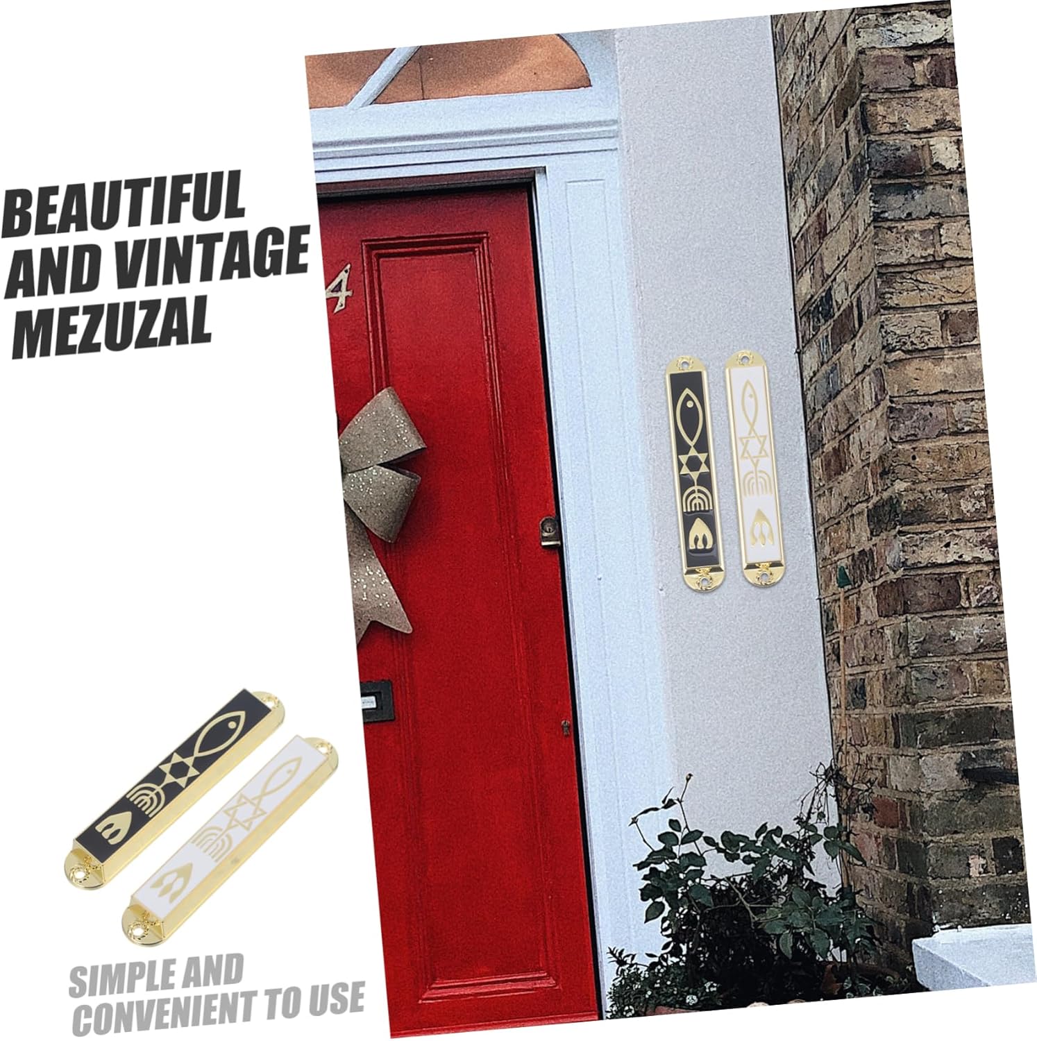 PRETYZOOM 2pcs Metal Mezuzah Door Decor Wall Art