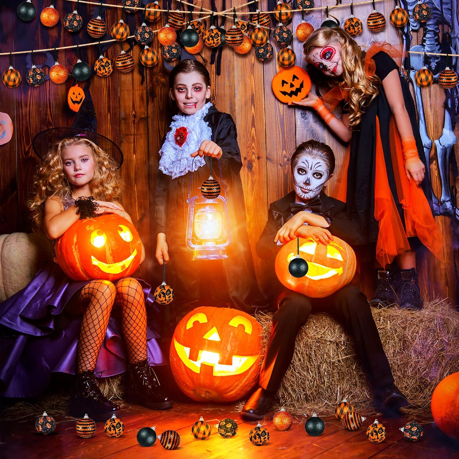12-Pack Halloween Ornament Balls for Tree Decorations