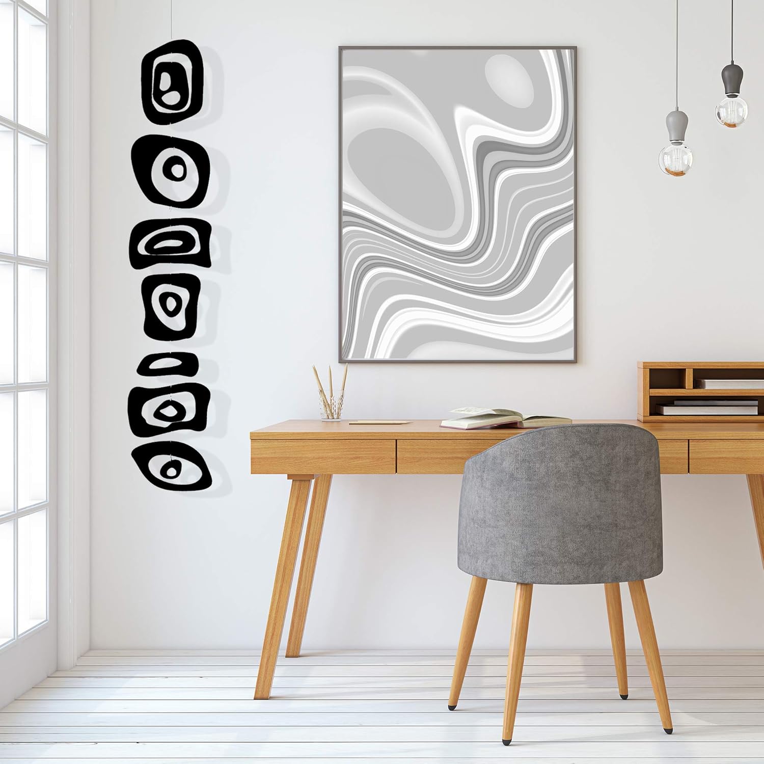 Black Retro-A-GoGo Hanging Art Mobile 9x48