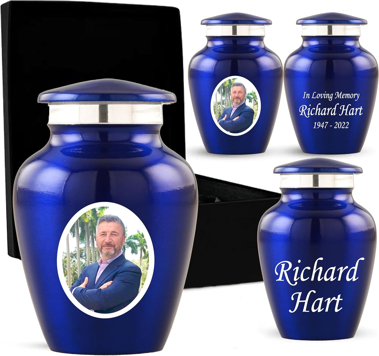 Personalized Photo Cremation Urn - Decorative Urns for Adult Ashes