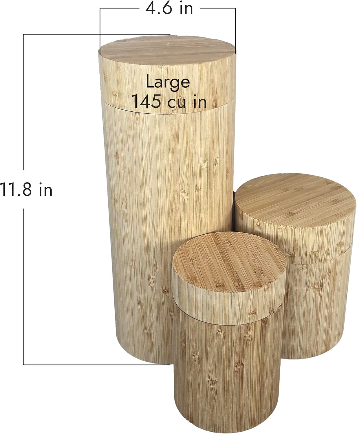 All-Natural Large Bamboo Urn for Human or Pet Ashes