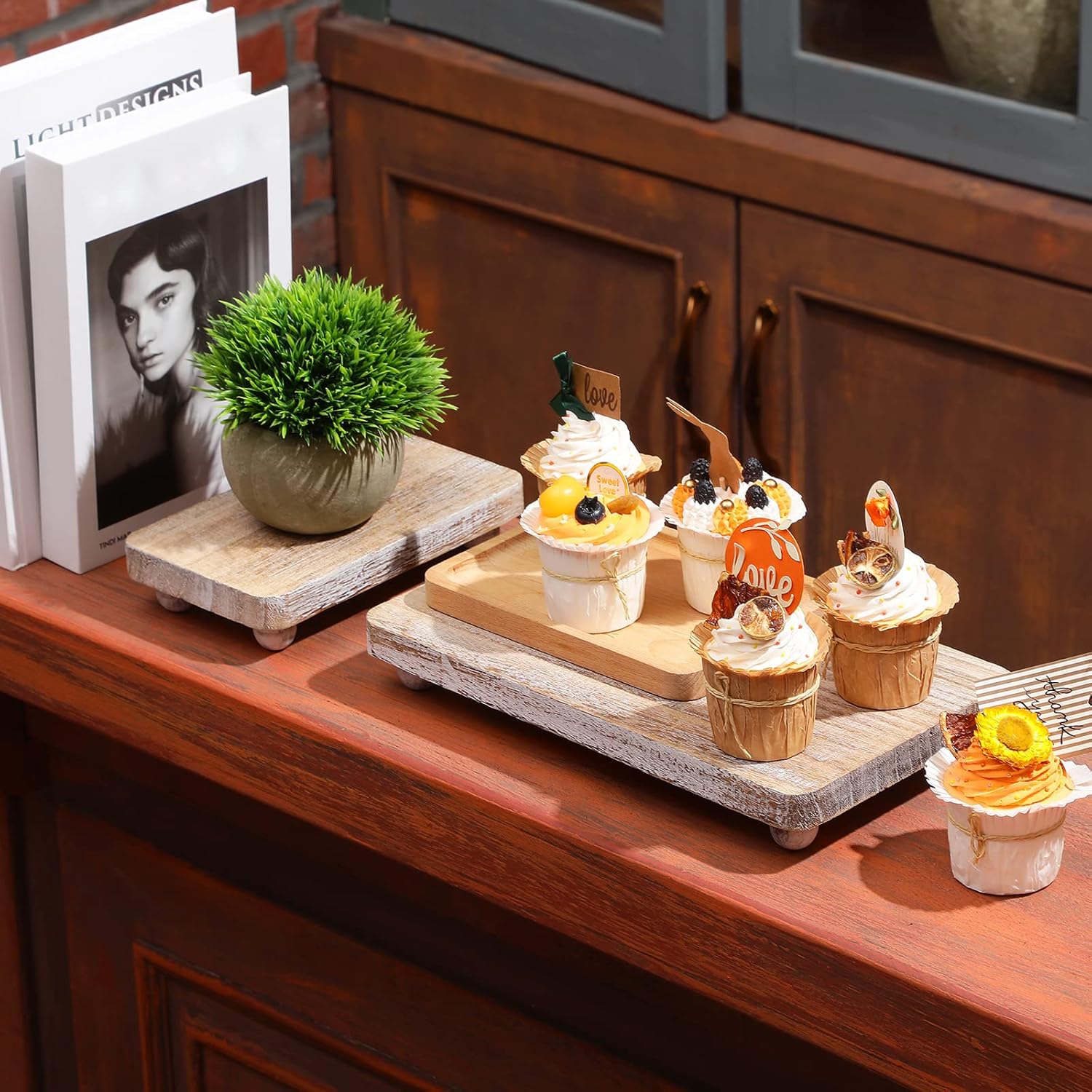 Maitys 3 Pcs Wooden Risers for Decor Display Stand