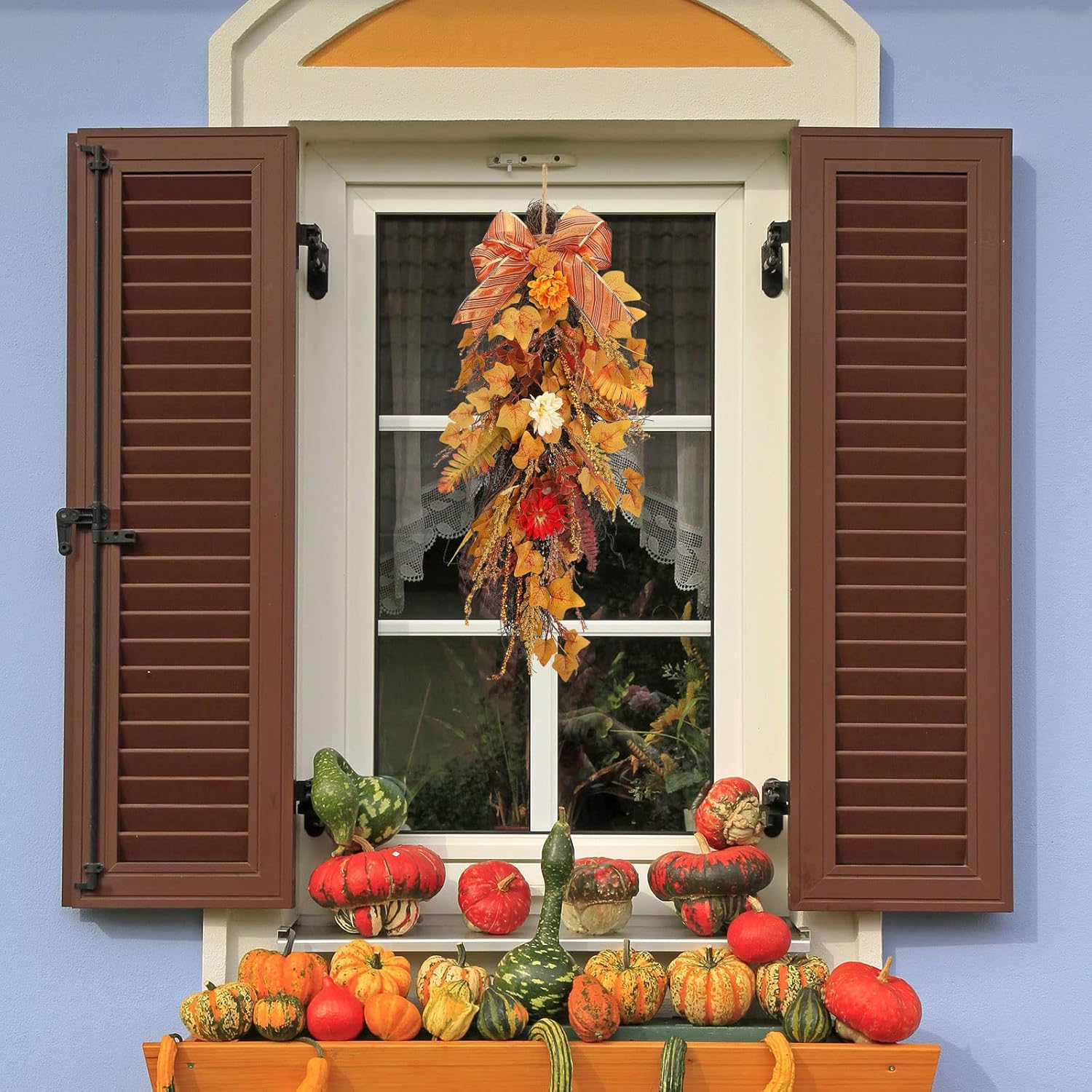 2 Pcs Artificial Maple Swag Wreaths Fall Decor