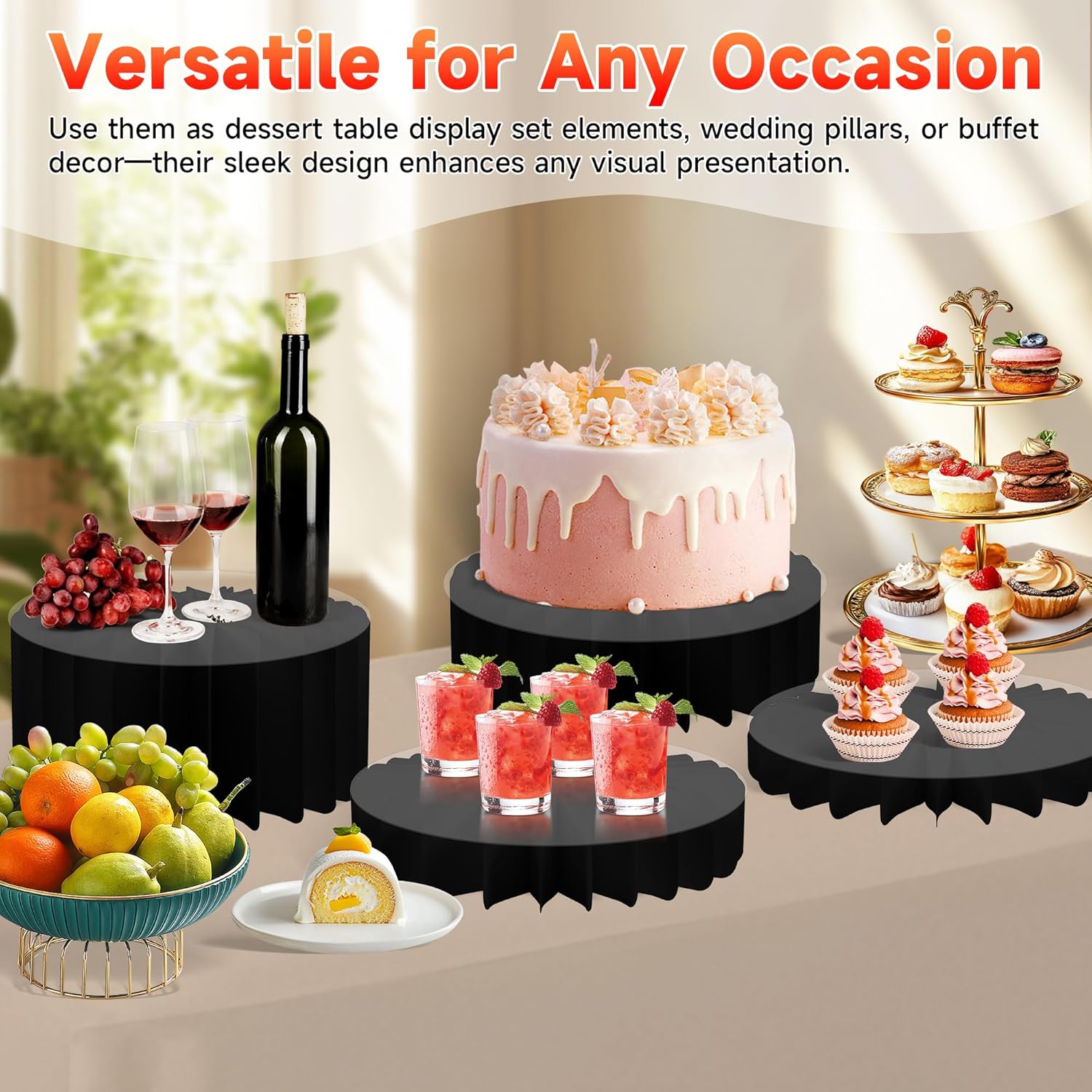 4-Pack Acrylic Buffet Risers for Party Displays