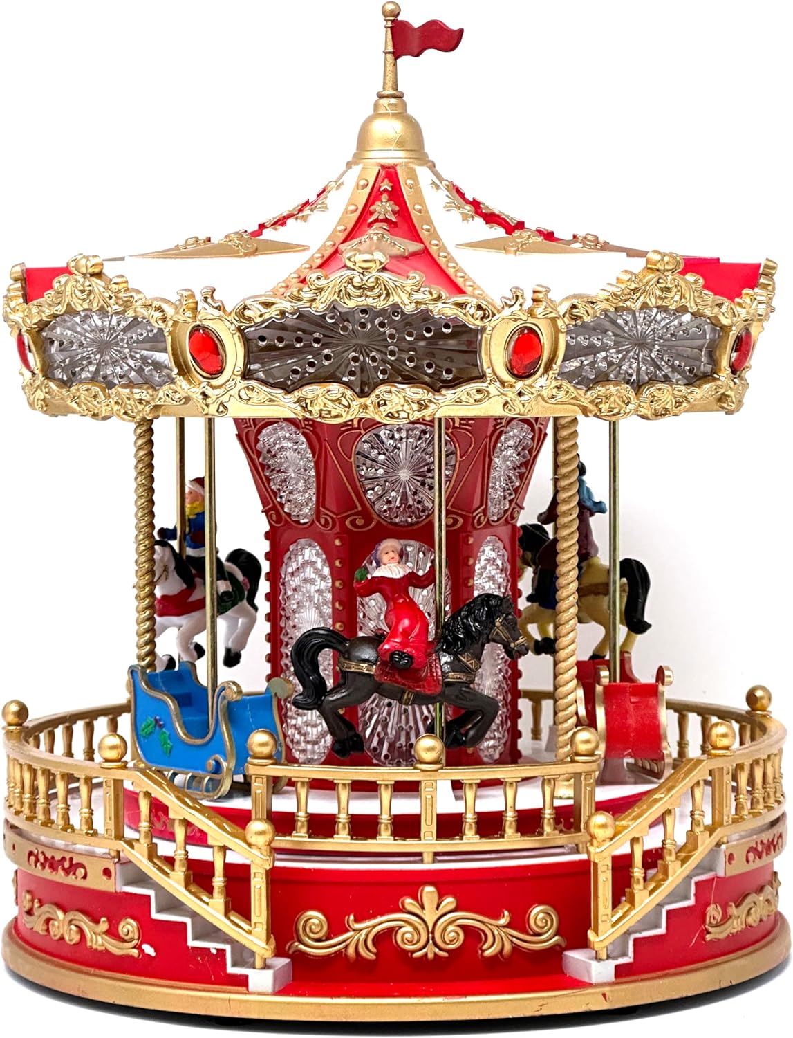 Allgala Christmas Carousel Figurine with USB and Battery Power