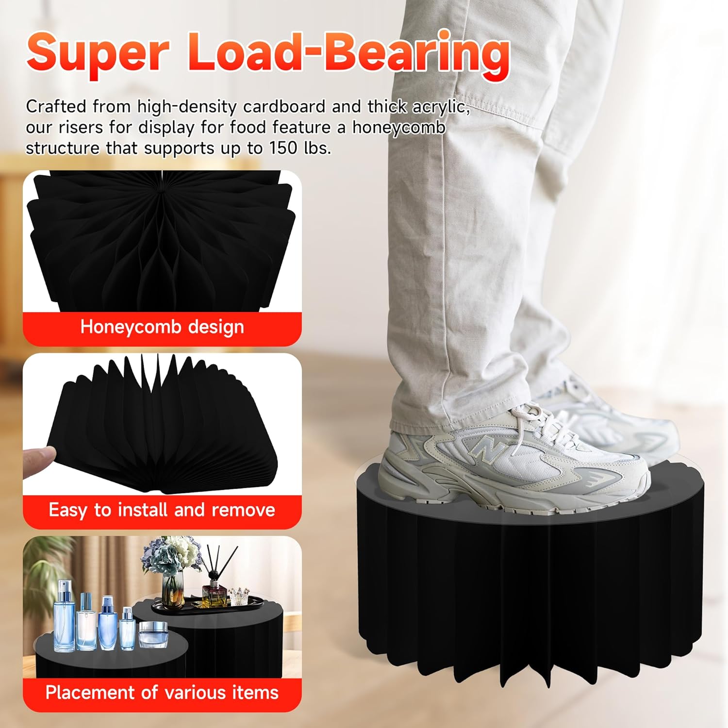 4-Pack Acrylic Buffet Risers for Party Displays
