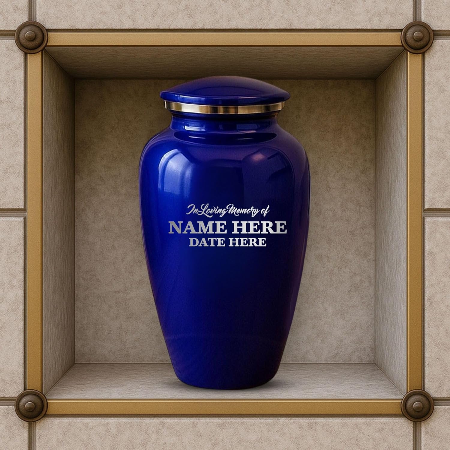 Custom Purple Cremation Urn with Engraving