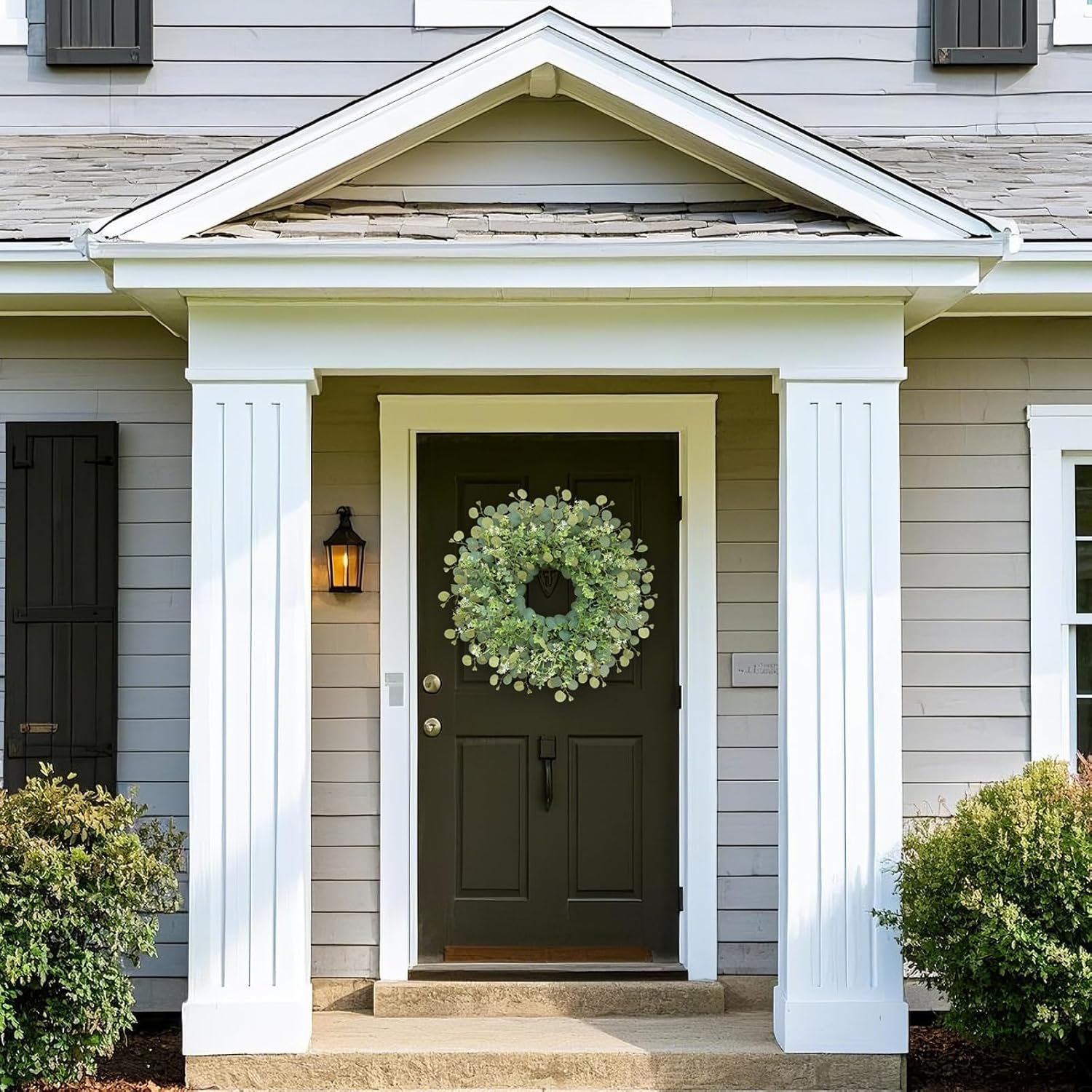 26 Inch Artificial Eucalyptus Wreath for Front Door and Porch