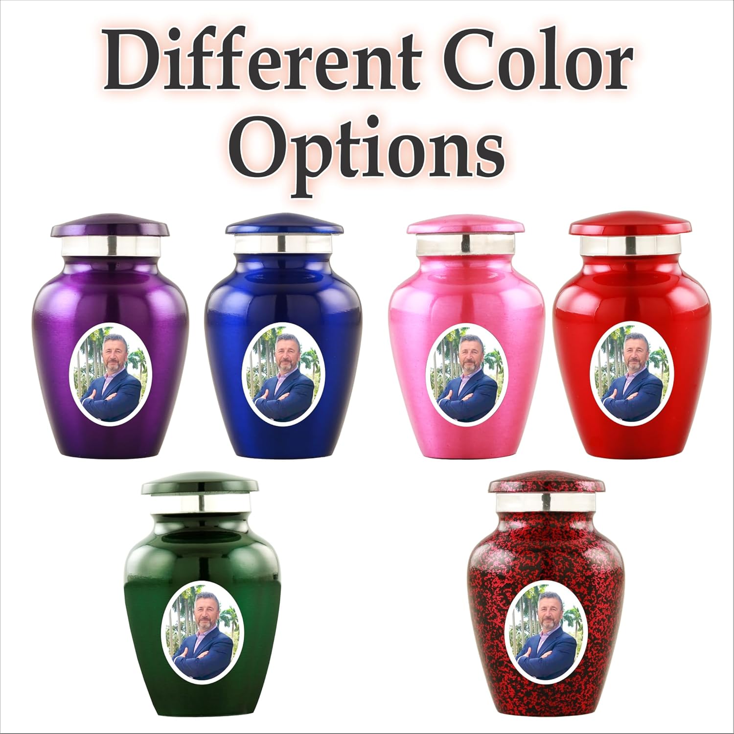 Personalized Photo Cremation Urn - Decorative Urns for Adult Ashes