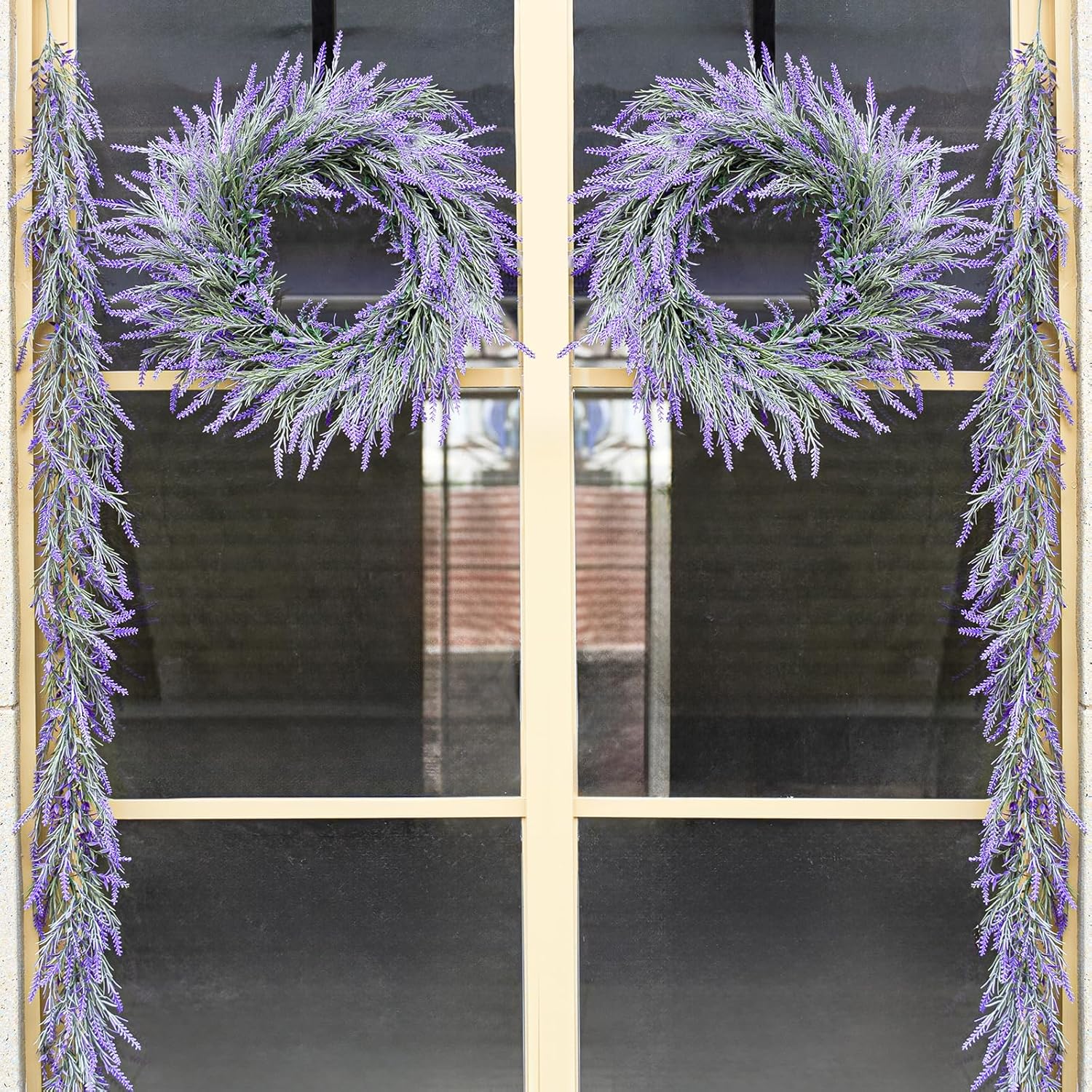 Summer Lavender Door Wreath 20 Inch Front Decor