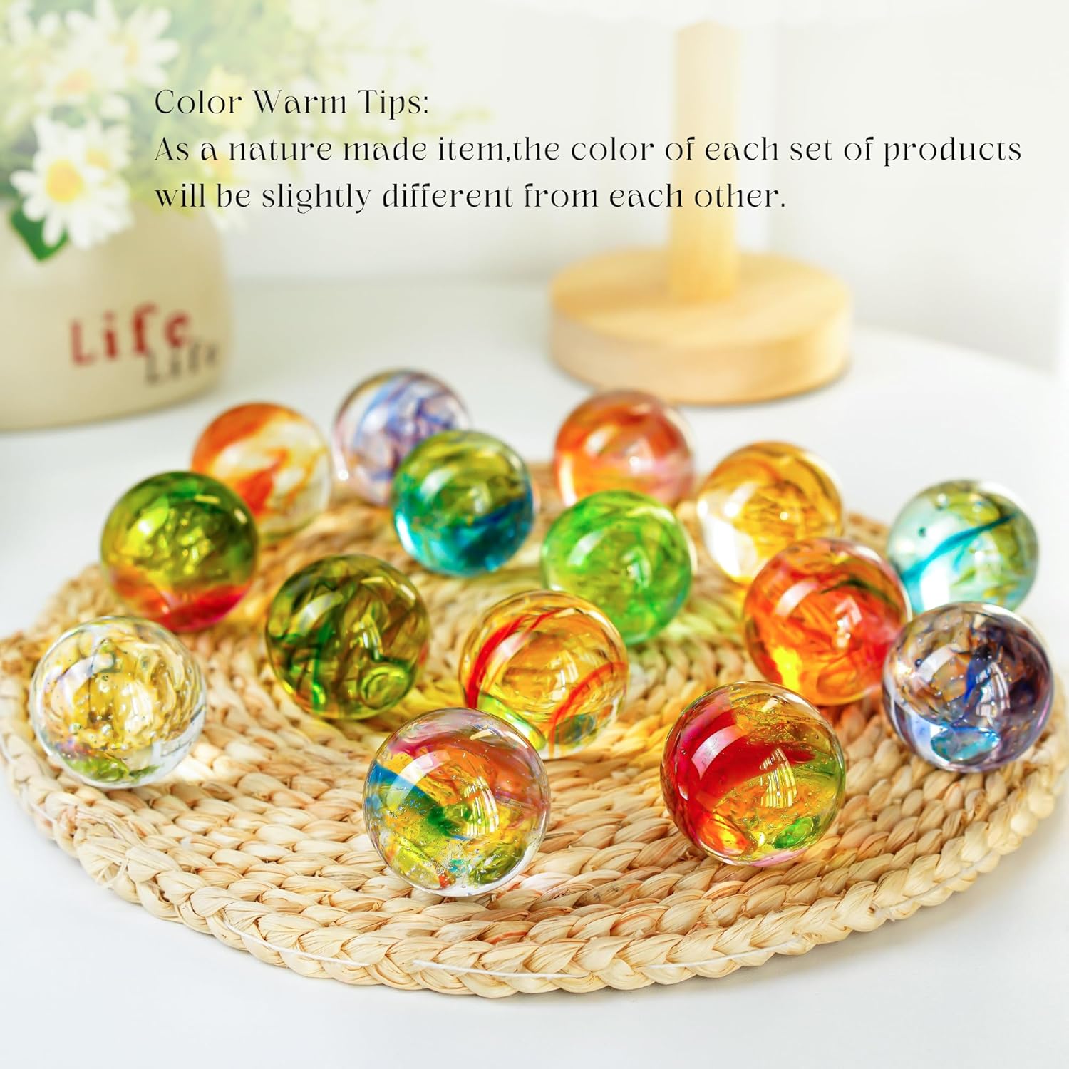 HD Crystal Cross Decor with 7pcs Glass Balls