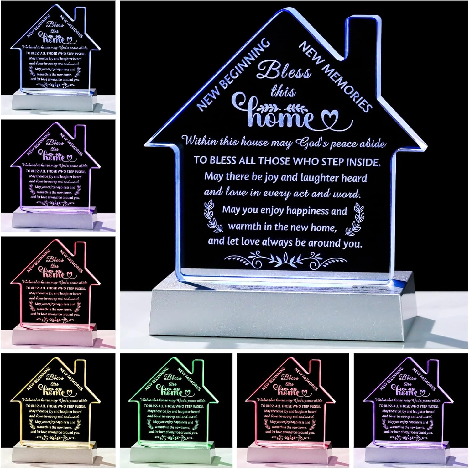 Movdyka Housewarming Crystal Keepsake with LED Light