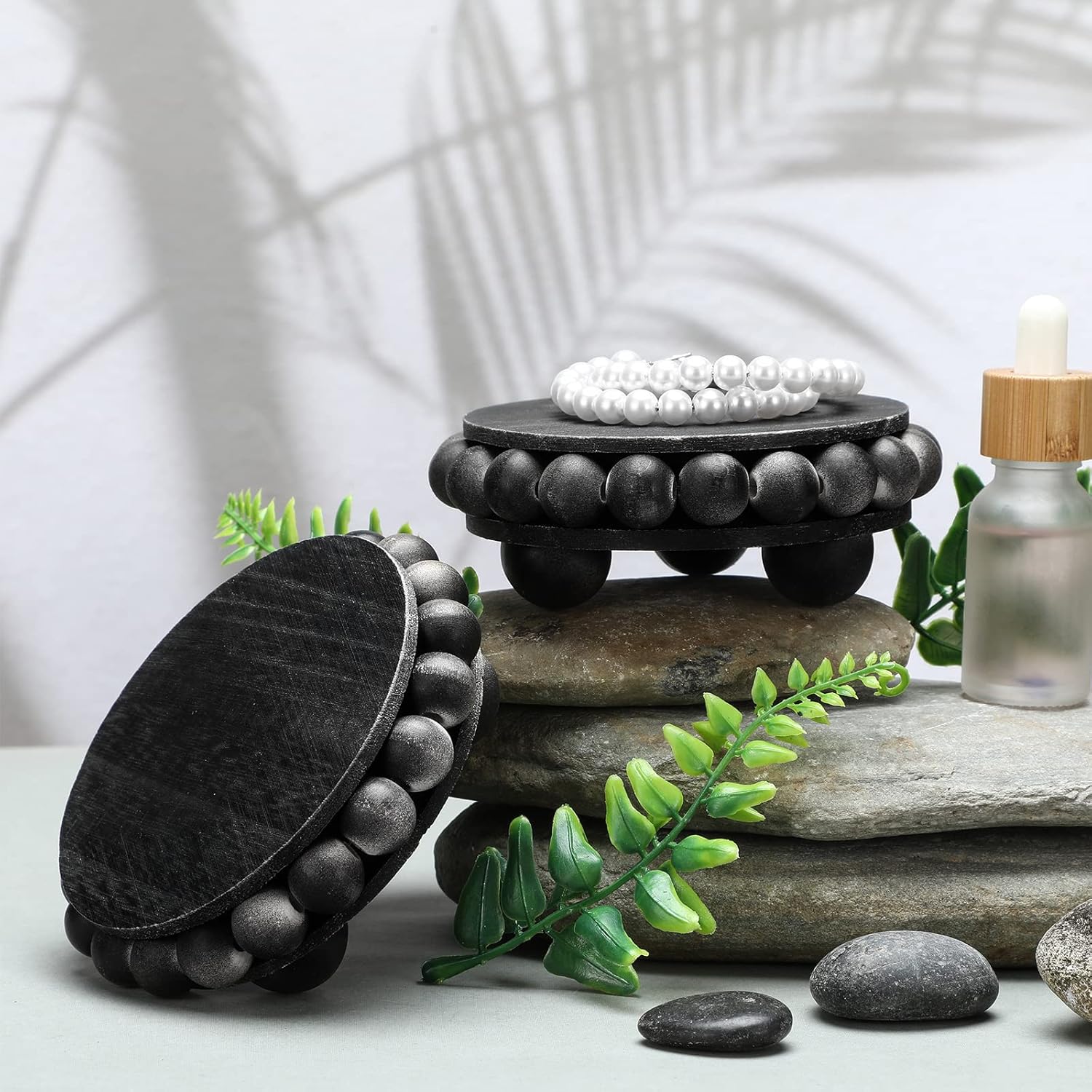 Yookeer 2 Pcs Round Wooden Risers for Display