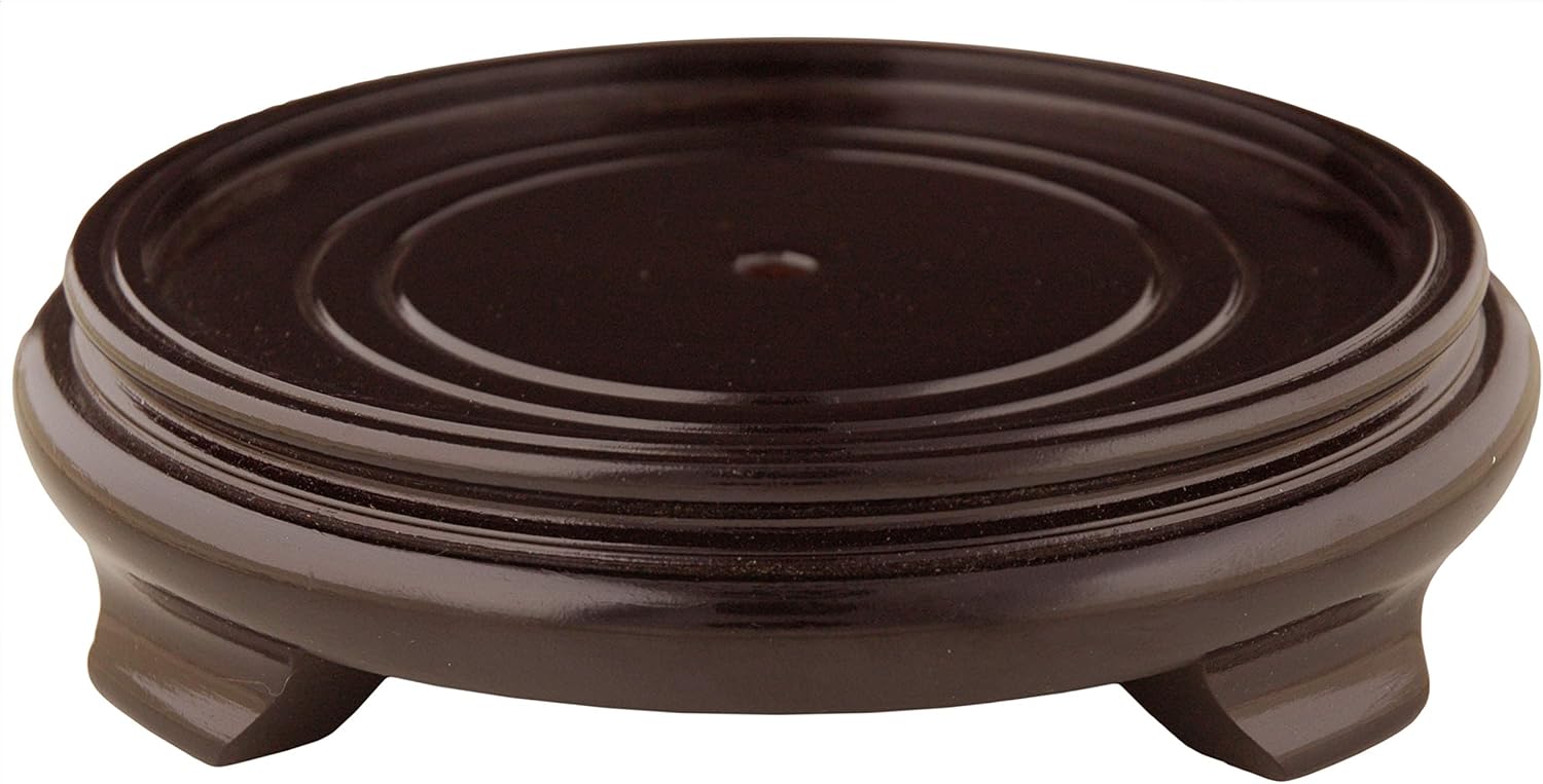 Red Lantern Rosewood Pedestal Stand 5 in Base Diameter