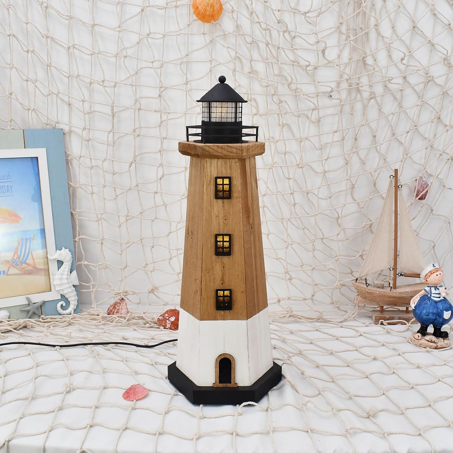 Morning View Lighthouse Decor 1625 Wood Figurine