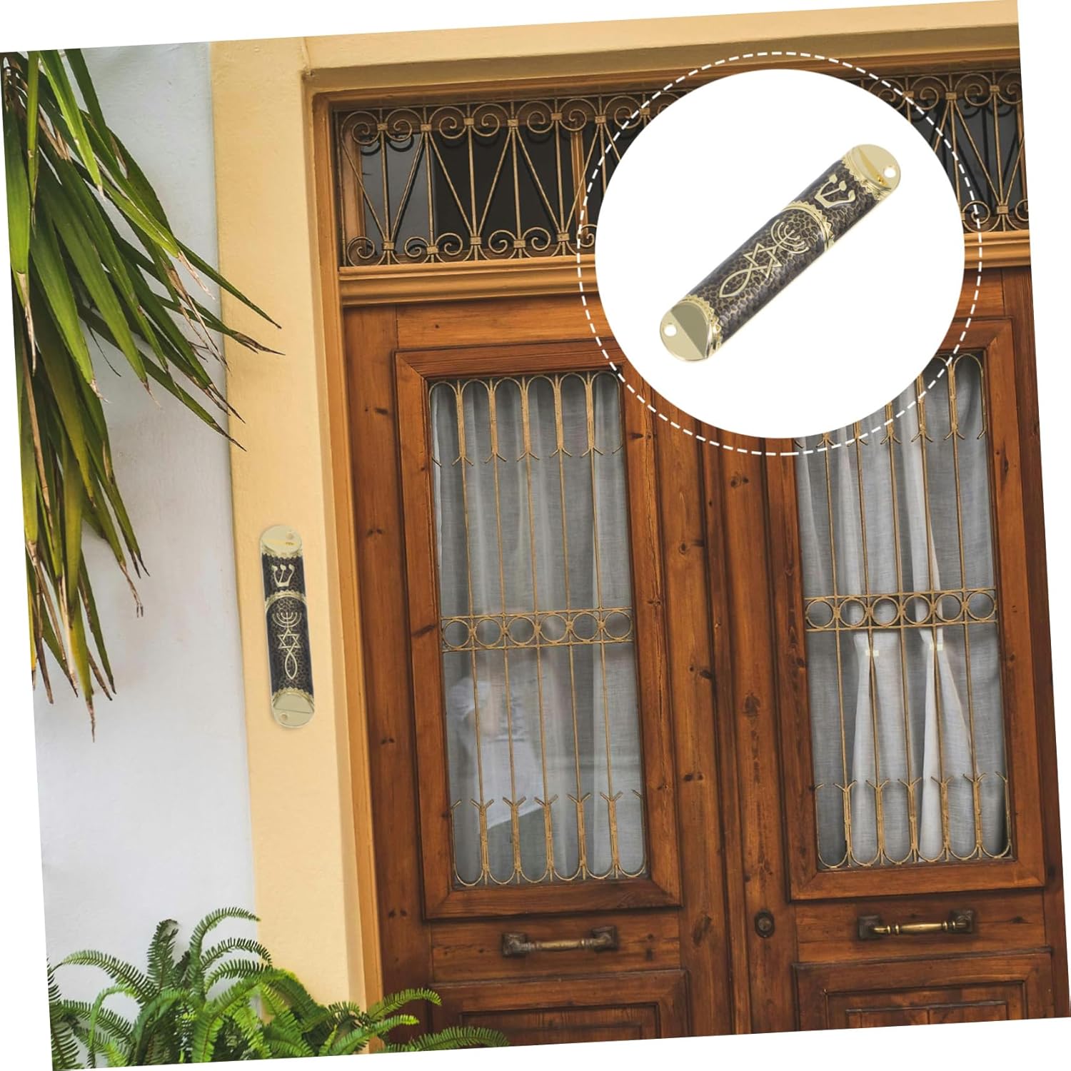 Classic Metal Mezuzah Scroll Door Ornament
